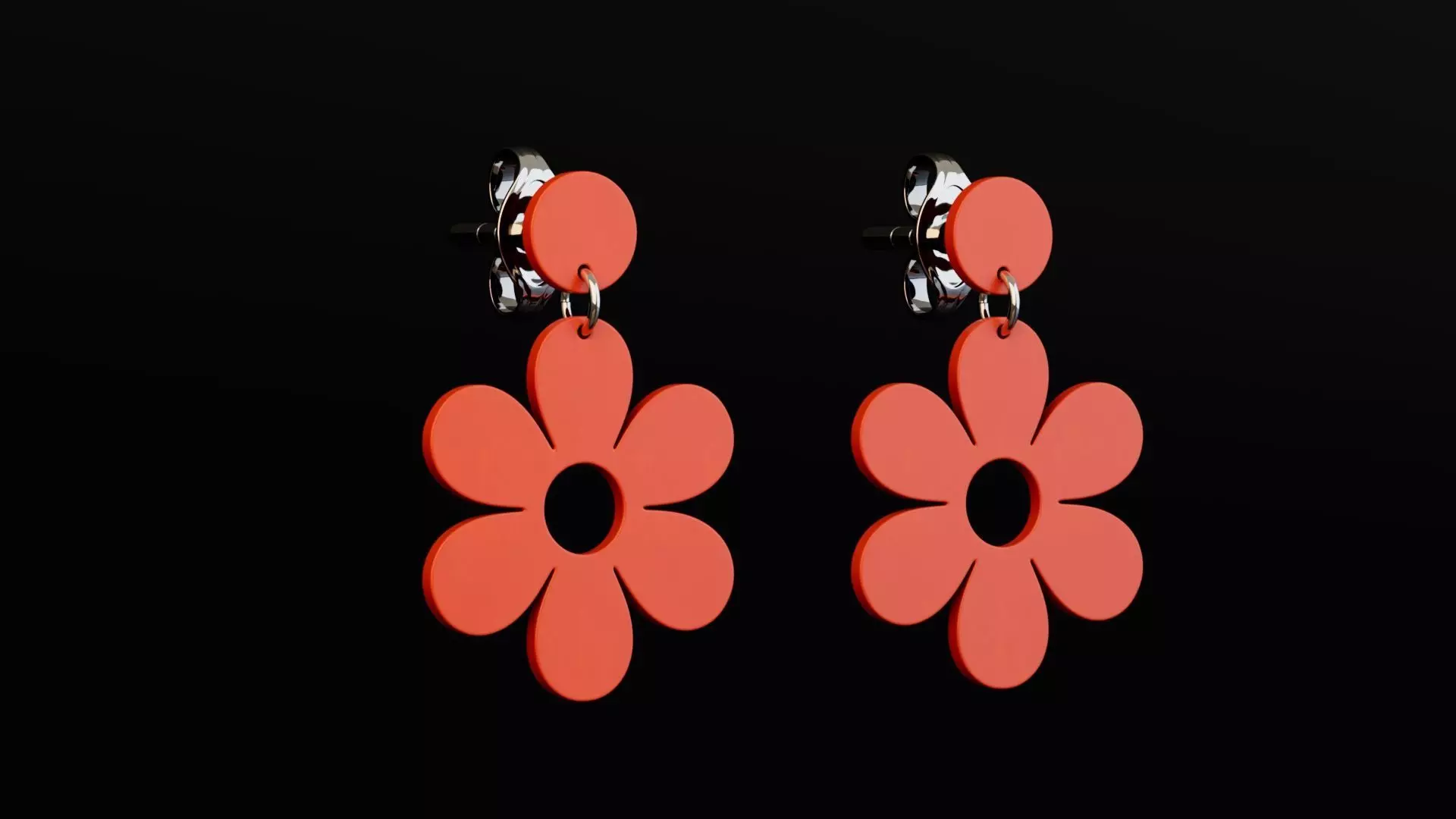 Earrings Collection Low-poly 3D model_7