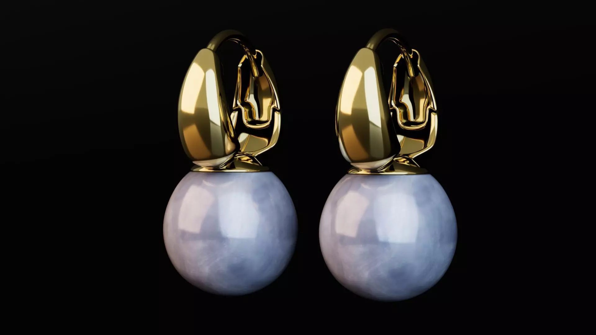 Earrings Collection Low-poly 3D model_8