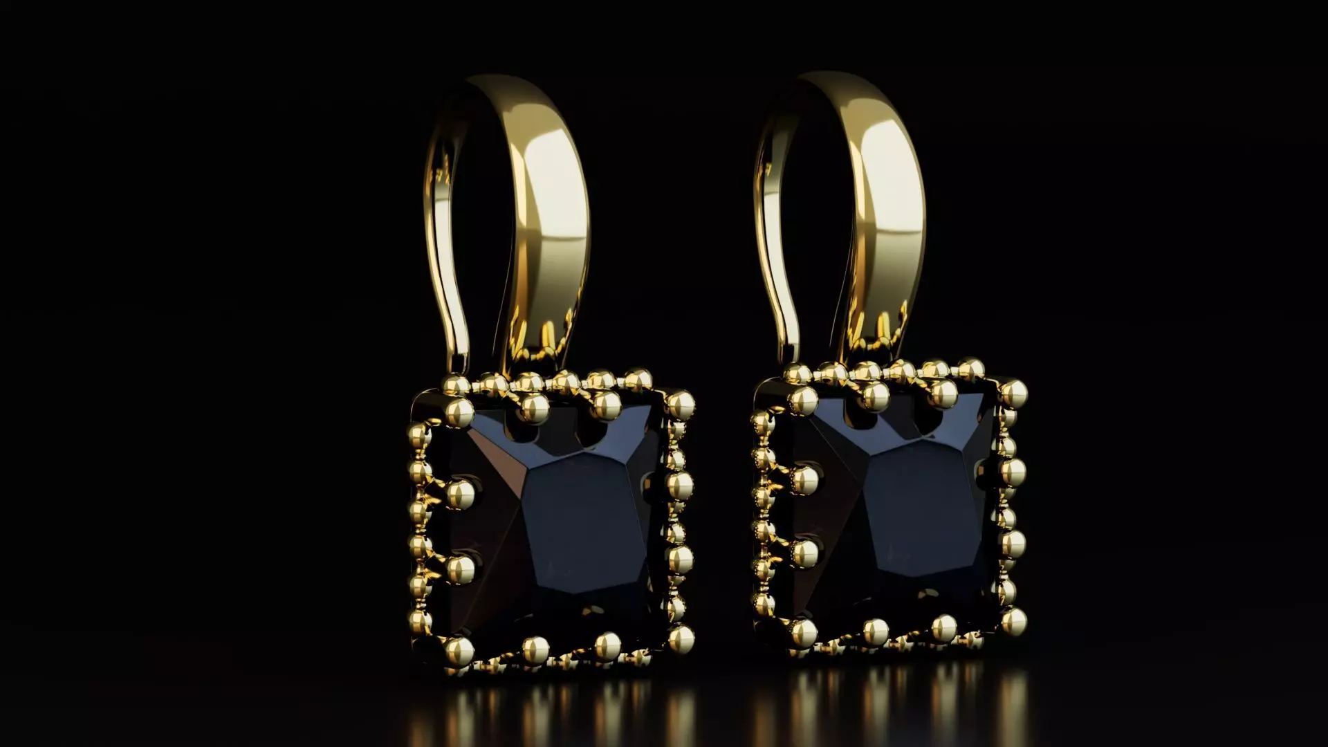 Earrings Collection Low-poly 3D model_5