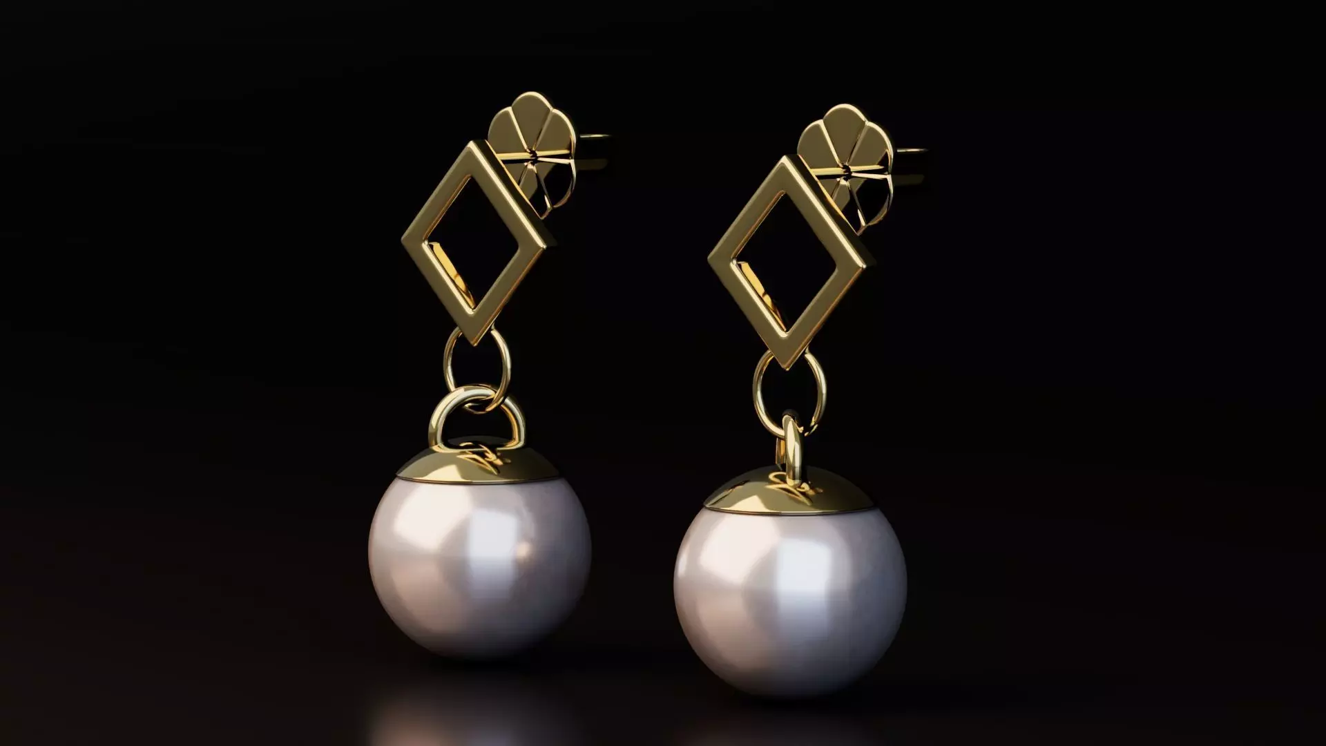 Earrings Collection Low-poly 3D model_3