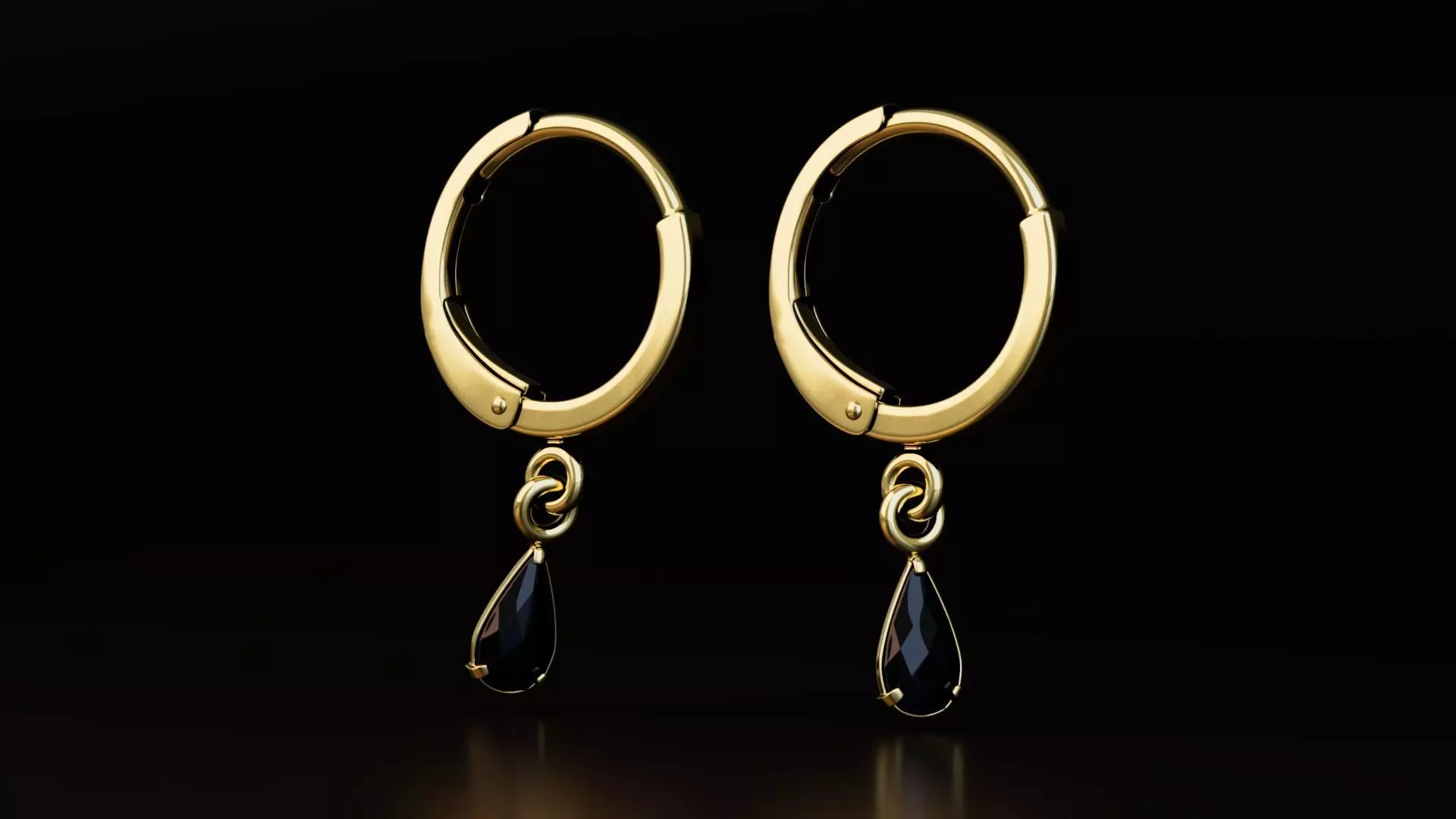 Earrings Collection Low-poly 3D model_4