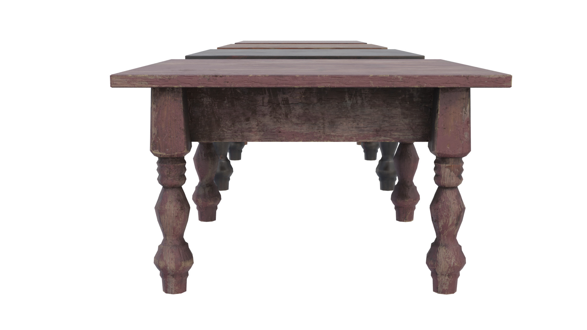 Small Wood Table Low-poly 3D model_5