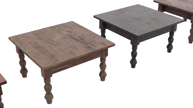 Small Wood Table Low-poly 3D model