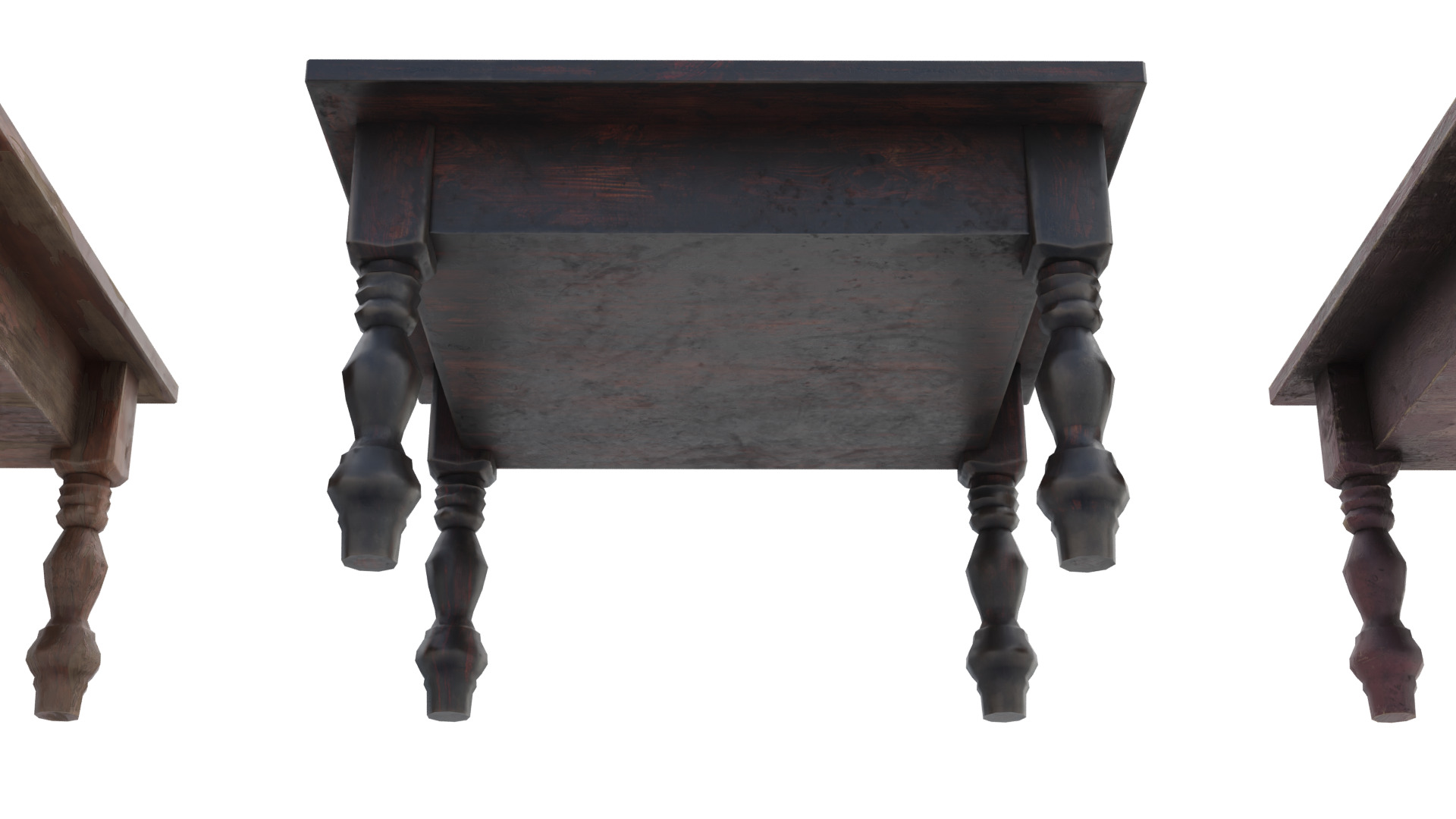 Small Wood Table Low-poly 3D model_4