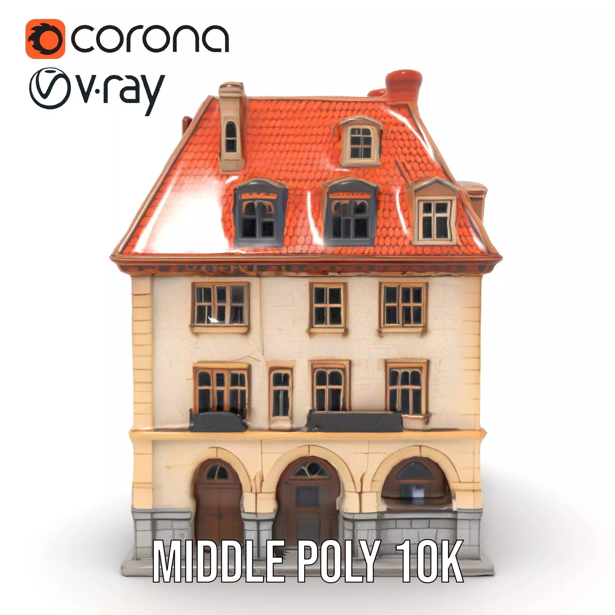 Charming Vintage Building model pack Low-poly 3D model_13