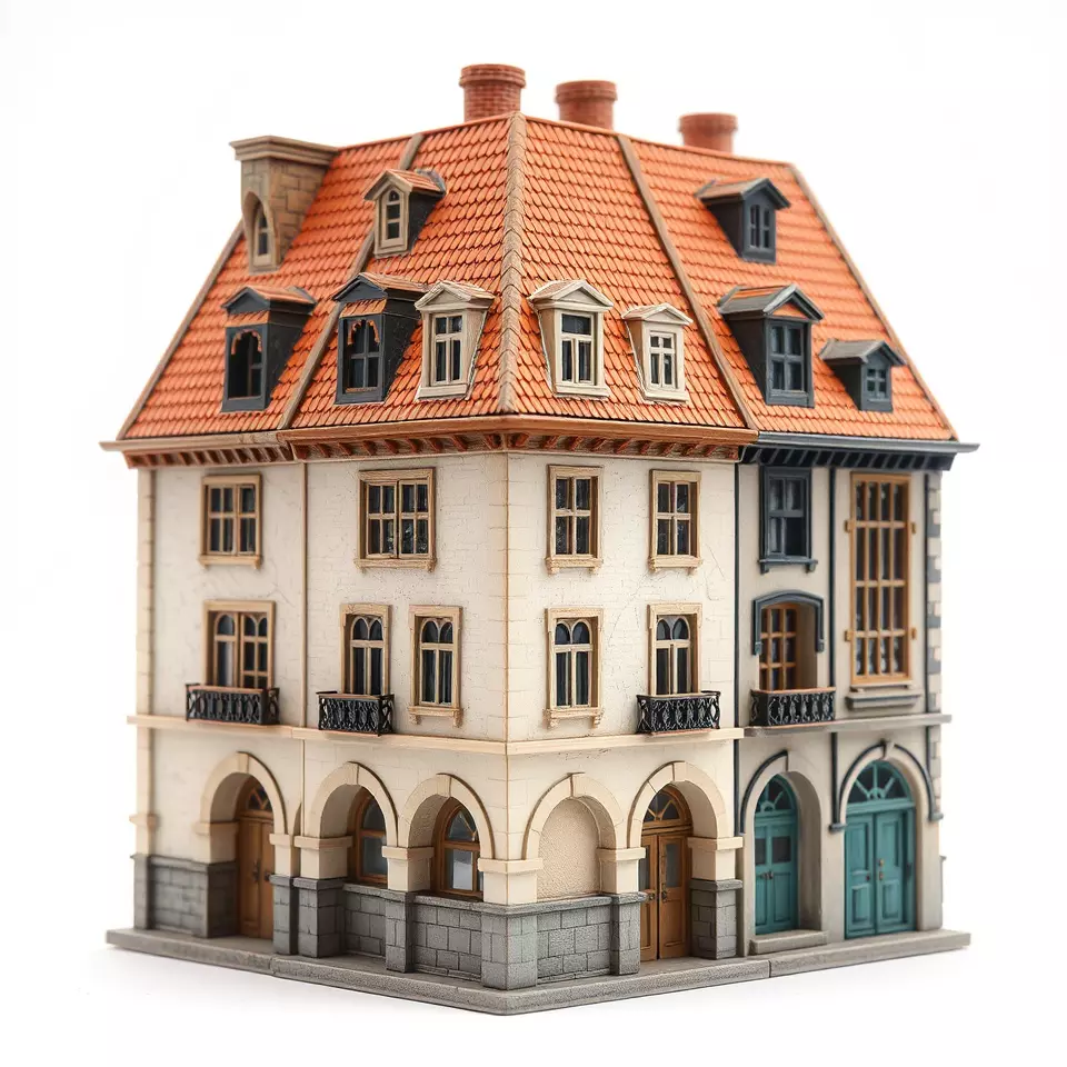 Charming Vintage Building model pack Low-poly 3D model_2