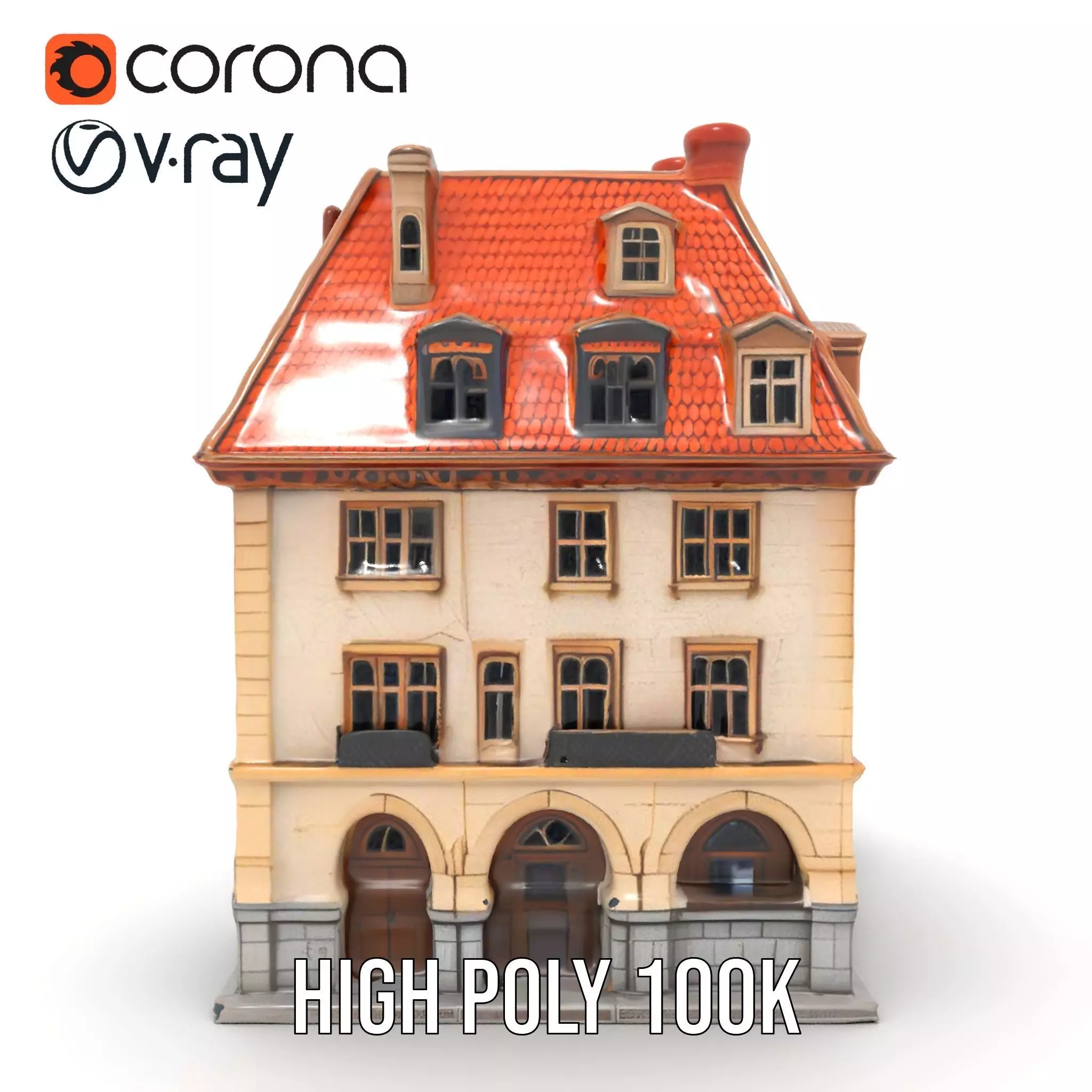 Charming Vintage Building model pack Low-poly 3D model_26