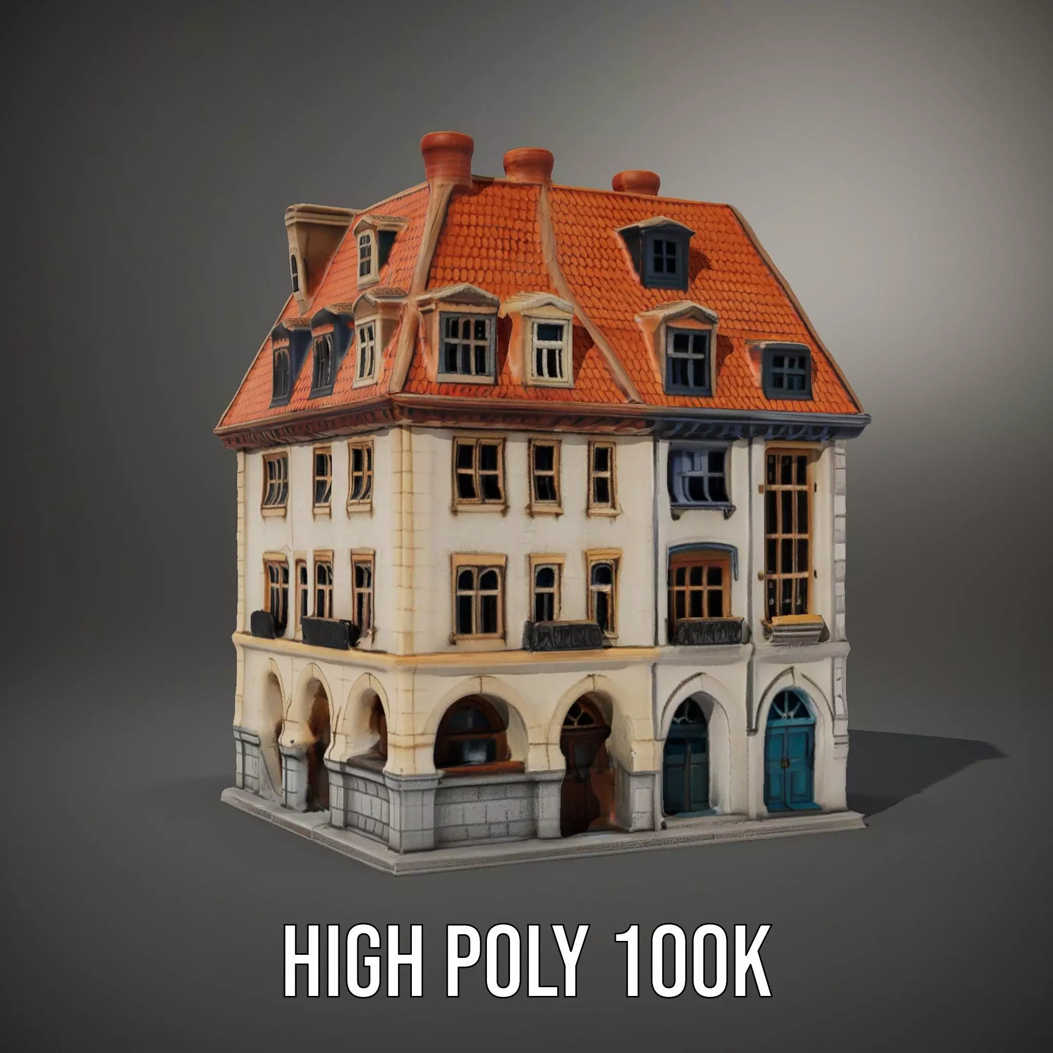 Charming Vintage Building model pack Low-poly 3D model_8