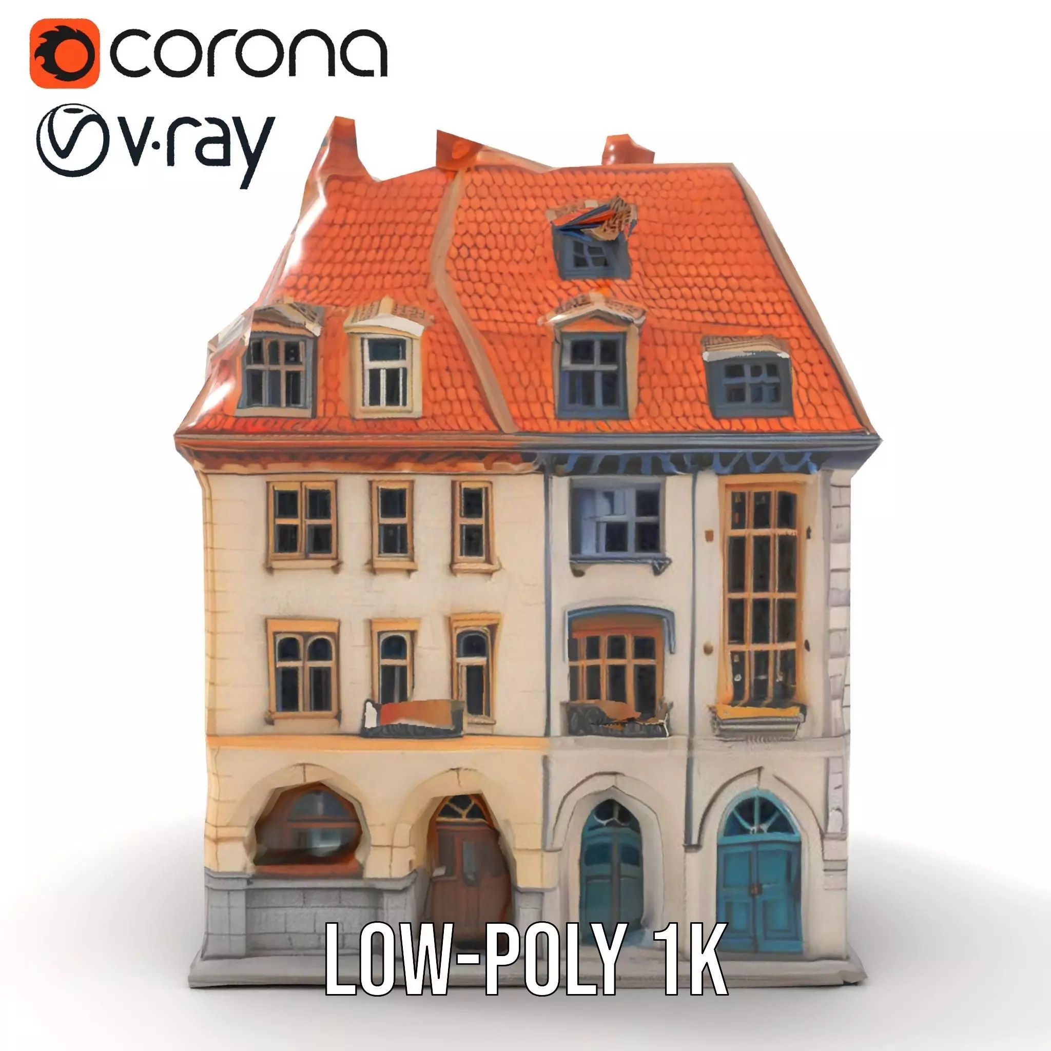 Charming Vintage Building model pack Low-poly 3D model_14
