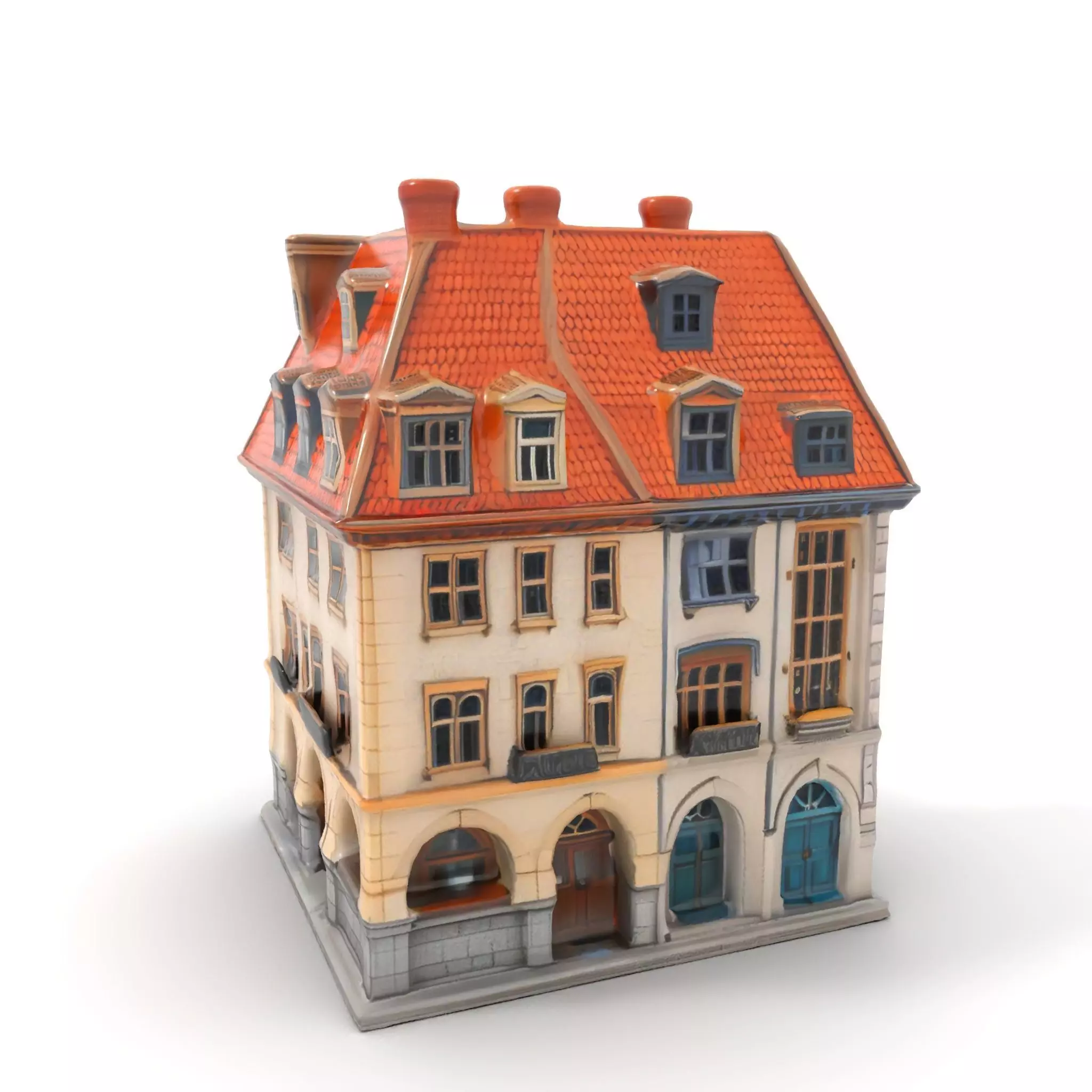 Charming Vintage Building model pack Low-poly 3D model_6
