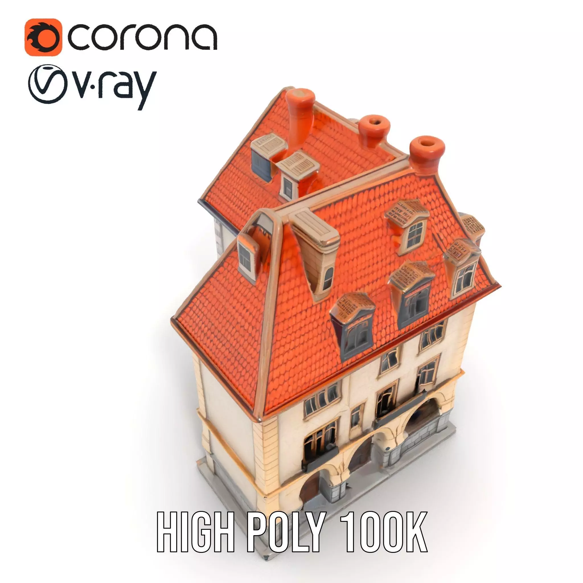 Charming Vintage Building model pack Low-poly 3D model_20