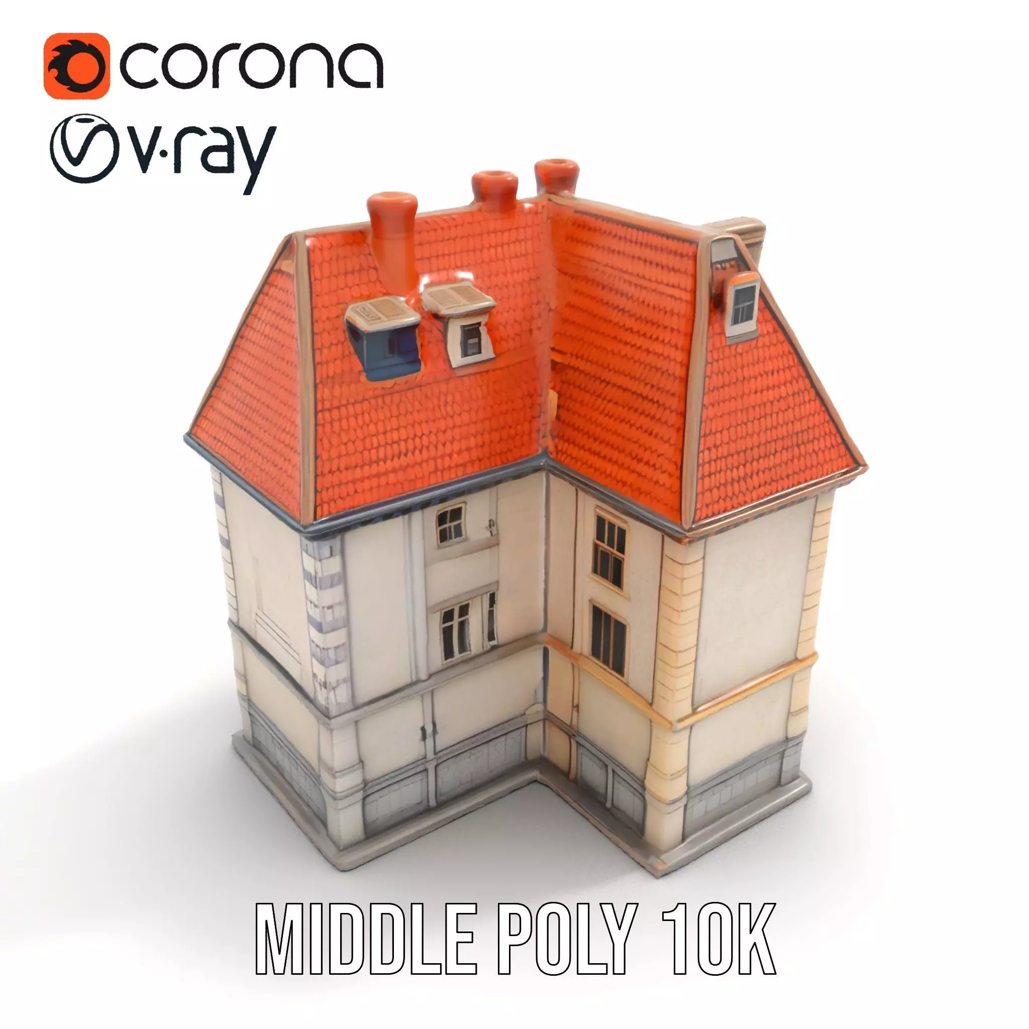 Charming Vintage Building model pack Low-poly 3D model_5