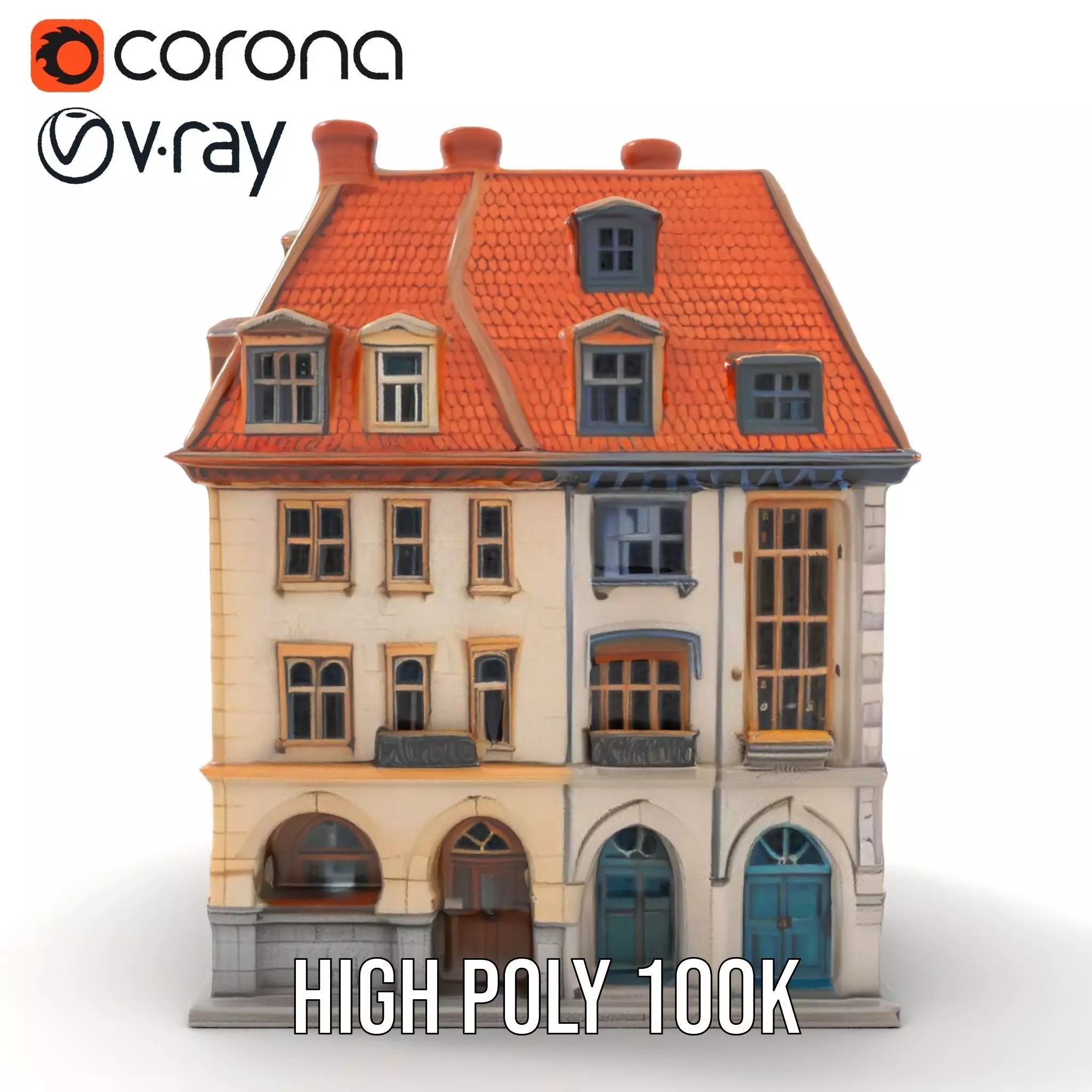 Charming Vintage Building model pack Low-poly 3D model_29
