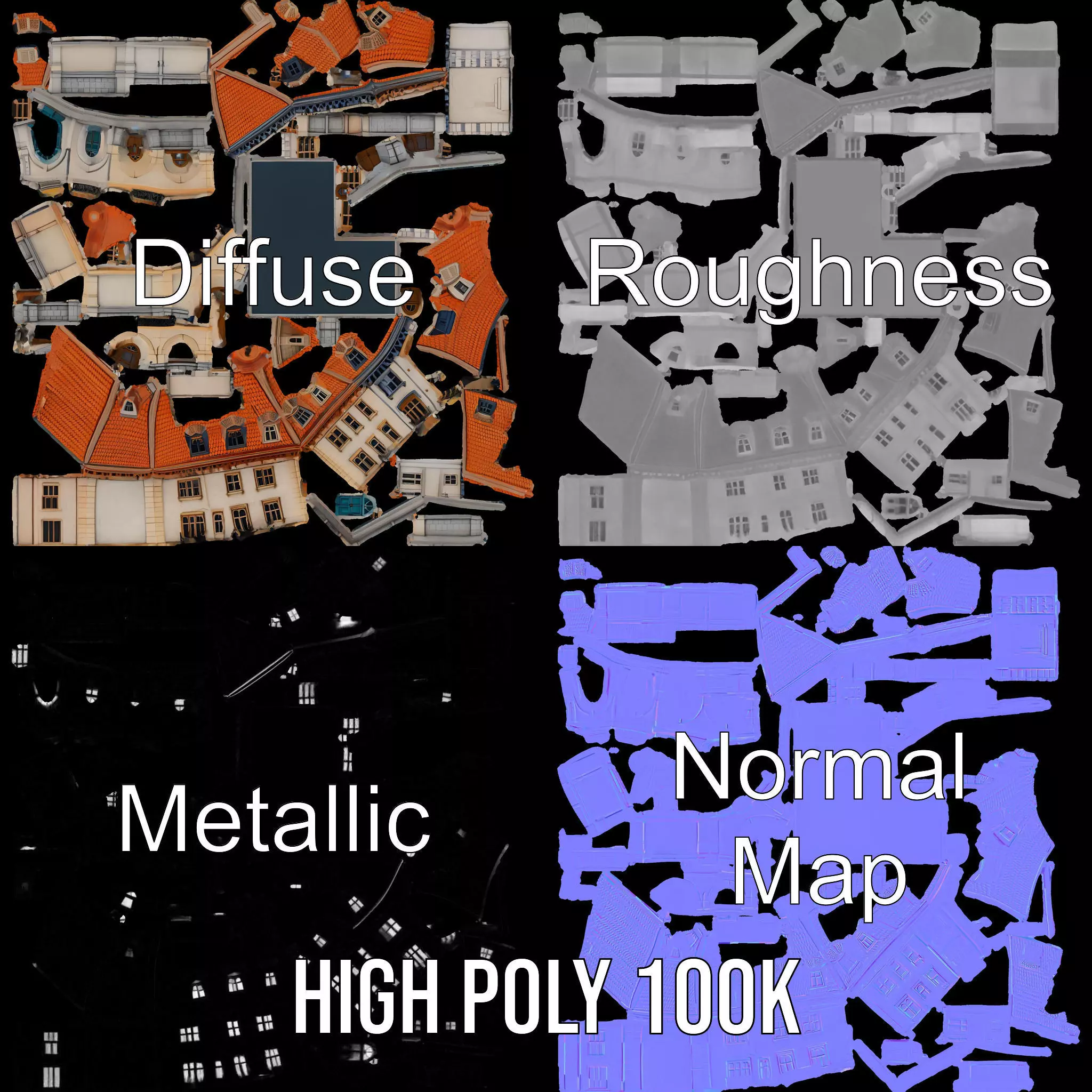 Charming Vintage Building model pack Low-poly 3D model_3