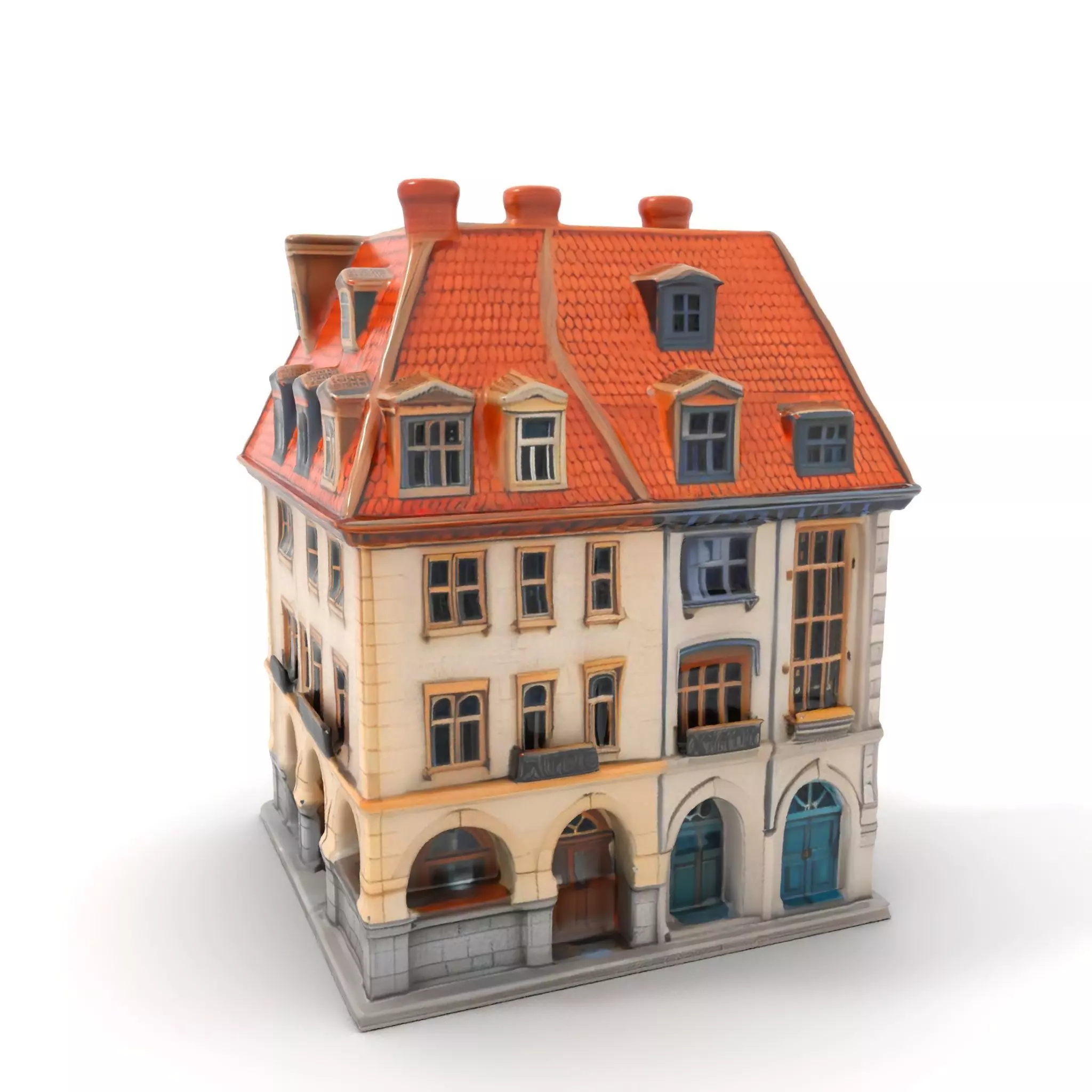 Charming Vintage Building model pack Low-poly 3D model_0
