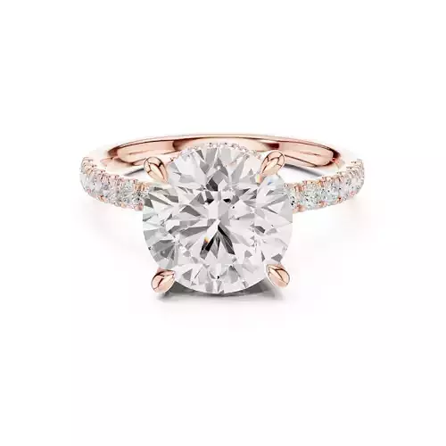 4CT Round Cut Double Hidden Halo Engagement Ring 3DM STL Video