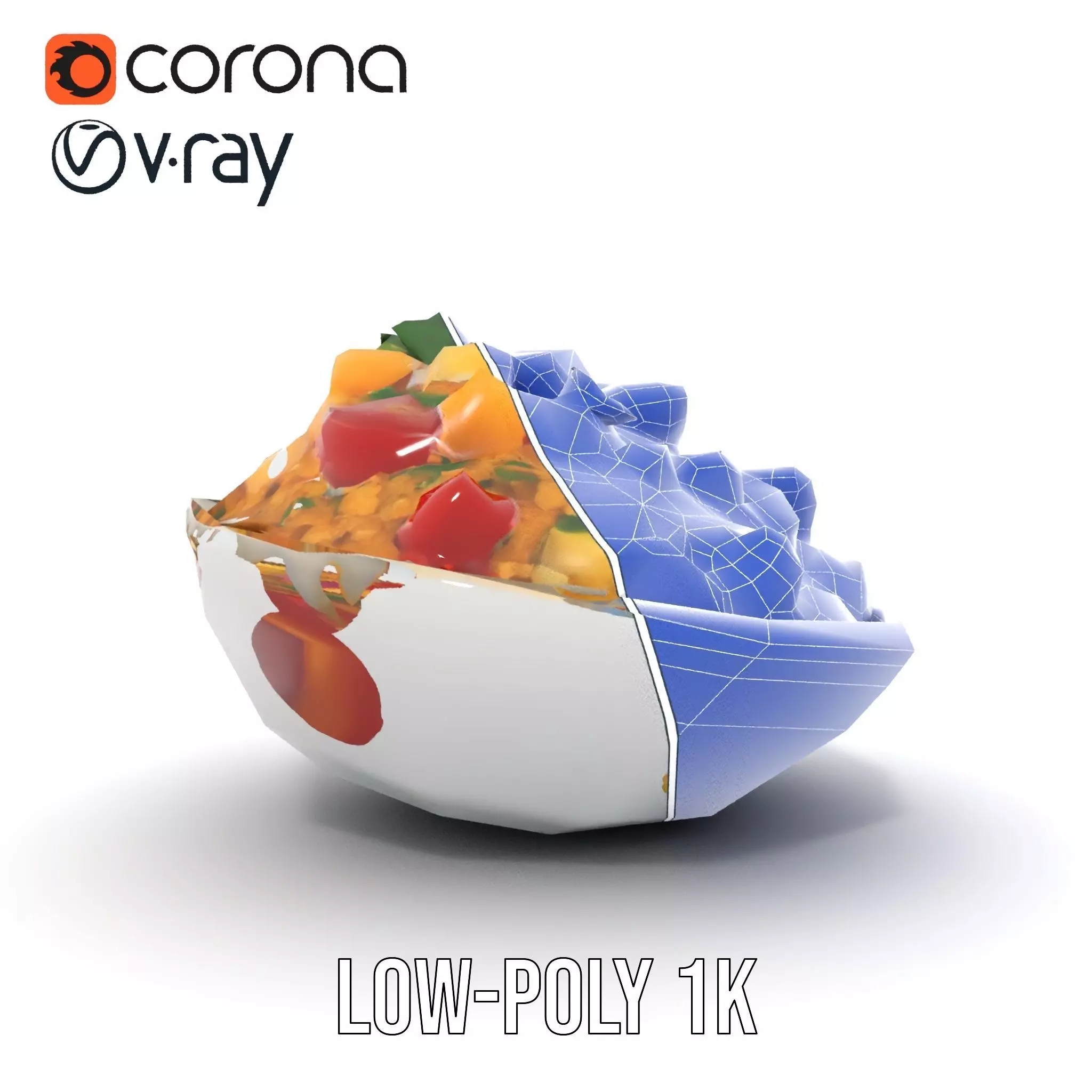 Couscous Salad Bowl model pack Low-poly 3D model_23