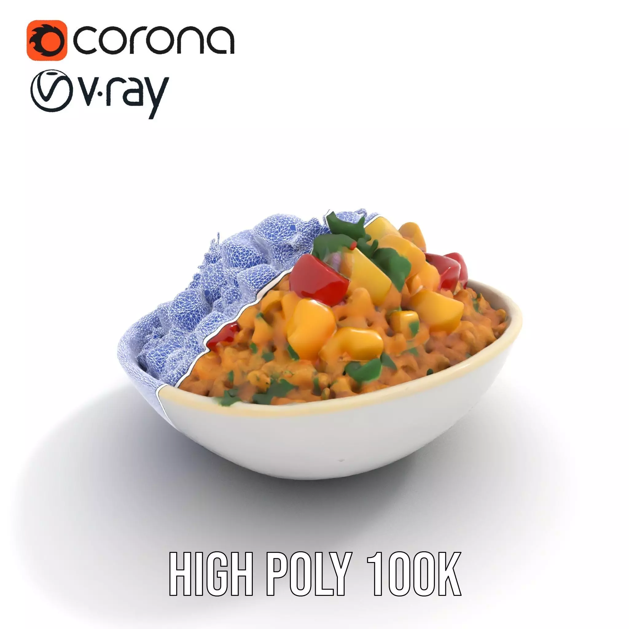 Couscous Salad Bowl model pack Low-poly 3D model_31