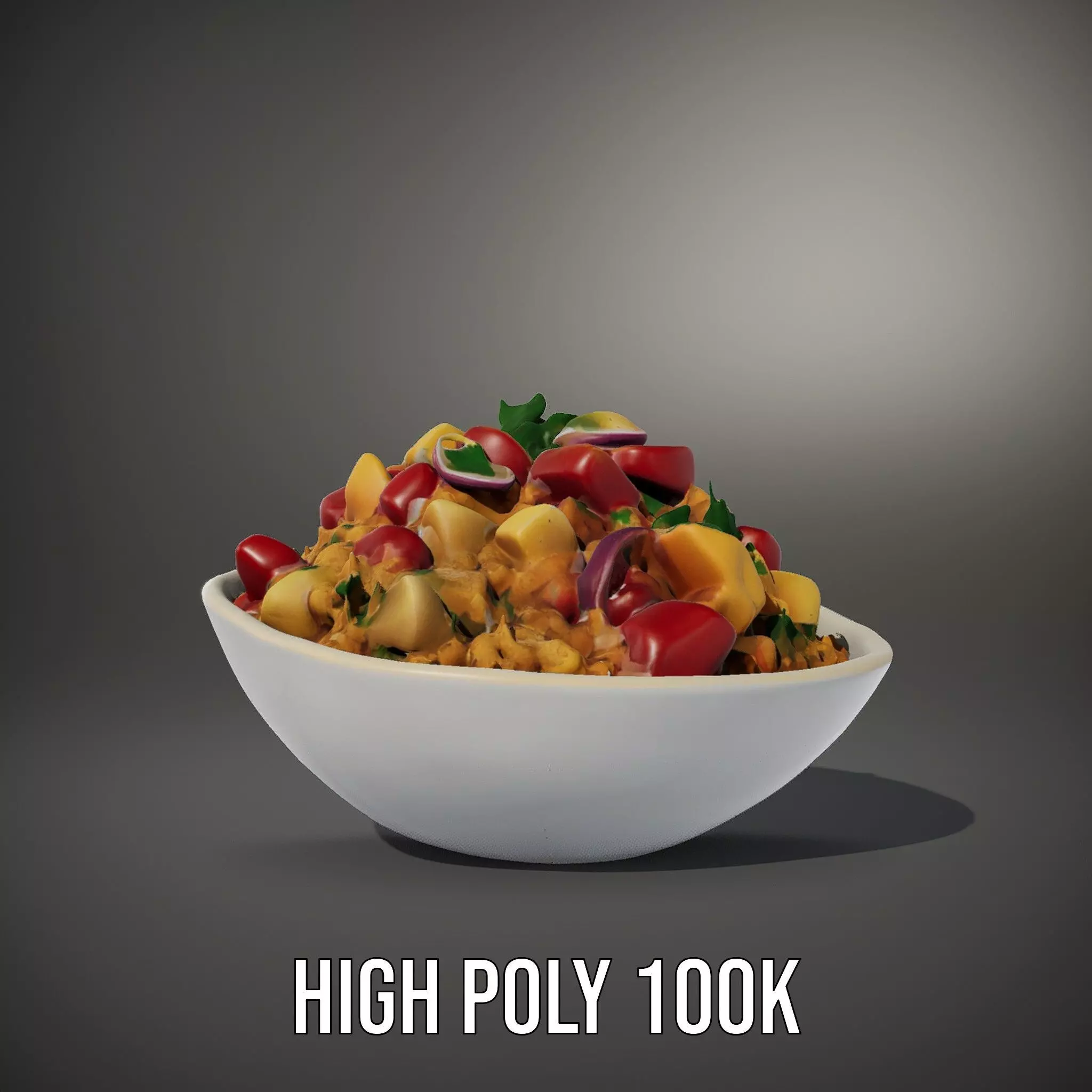Couscous Salad Bowl model pack Low-poly 3D model_9
