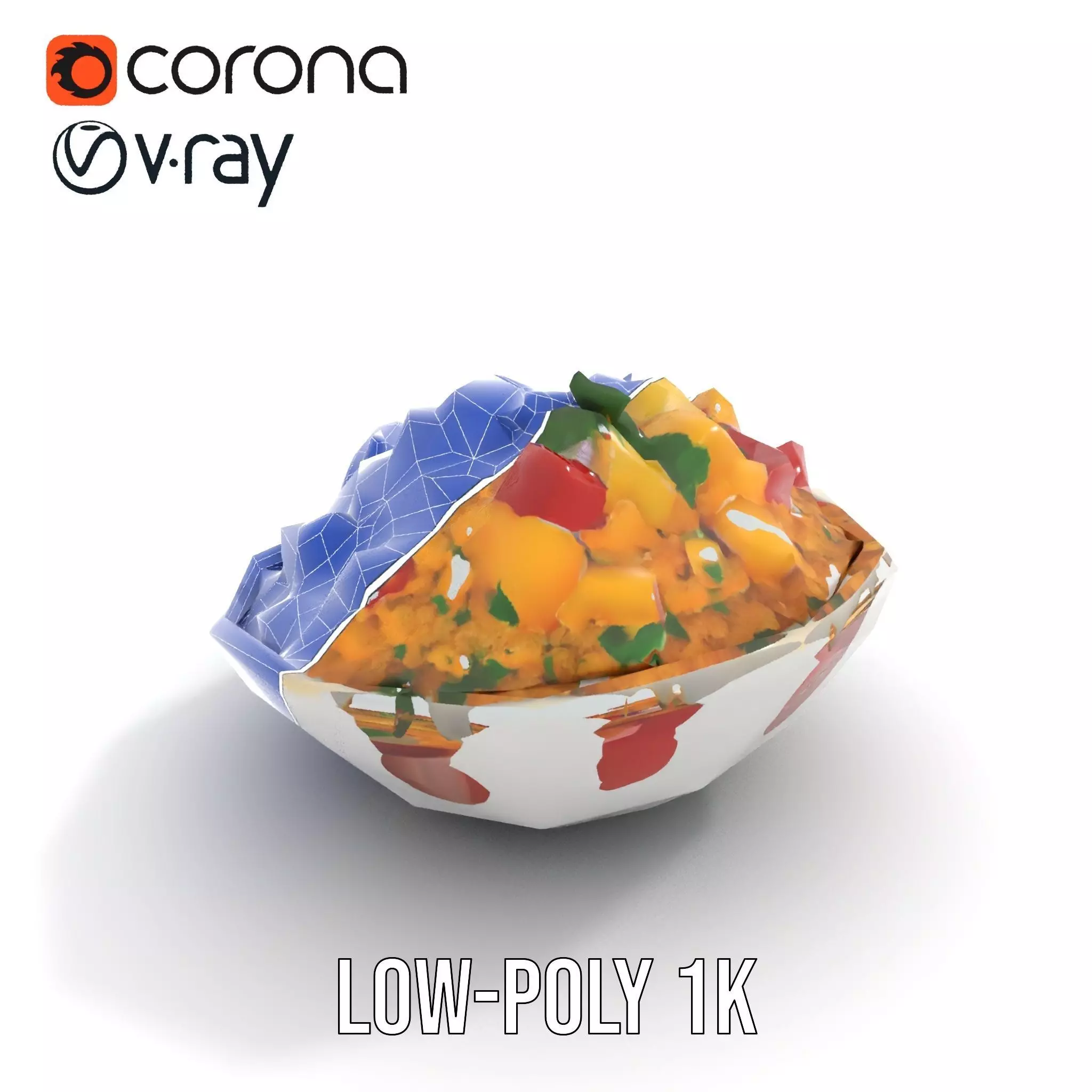Couscous Salad Bowl model pack Low-poly 3D model_18