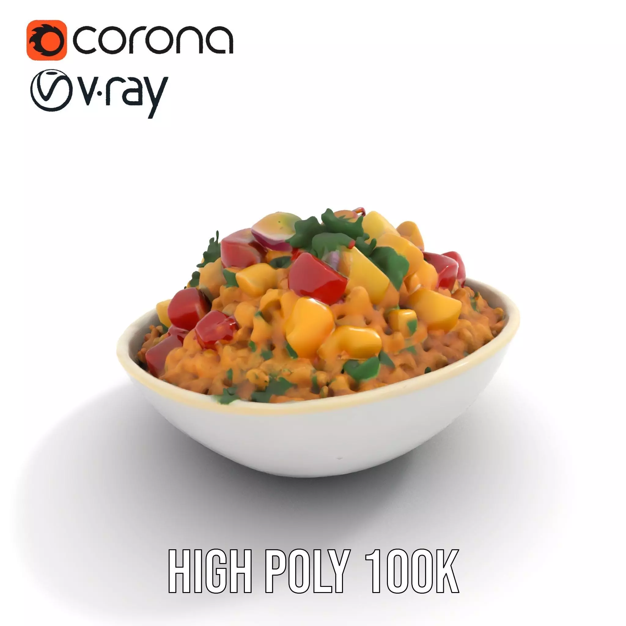 Couscous Salad Bowl model pack Low-poly 3D model_7