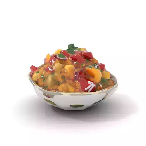 Couscous Salad Bowl model pack Low-poly 3D model 7