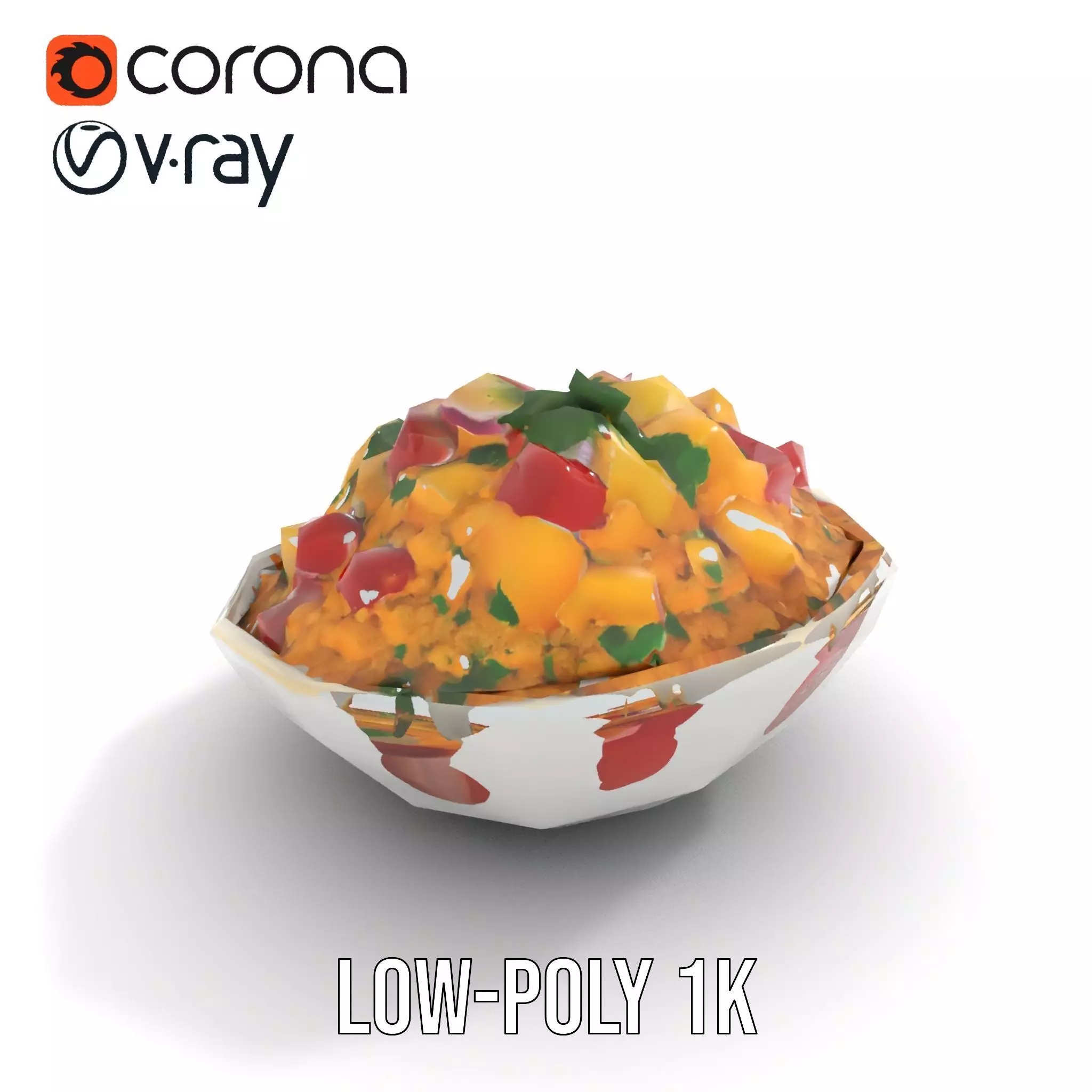 Couscous Salad Bowl model pack Low-poly 3D model_10