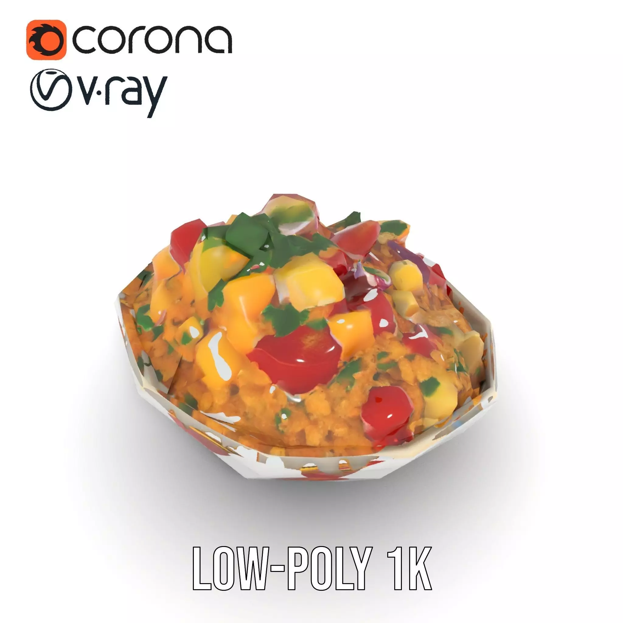 Couscous Salad Bowl model pack Low-poly 3D model_21