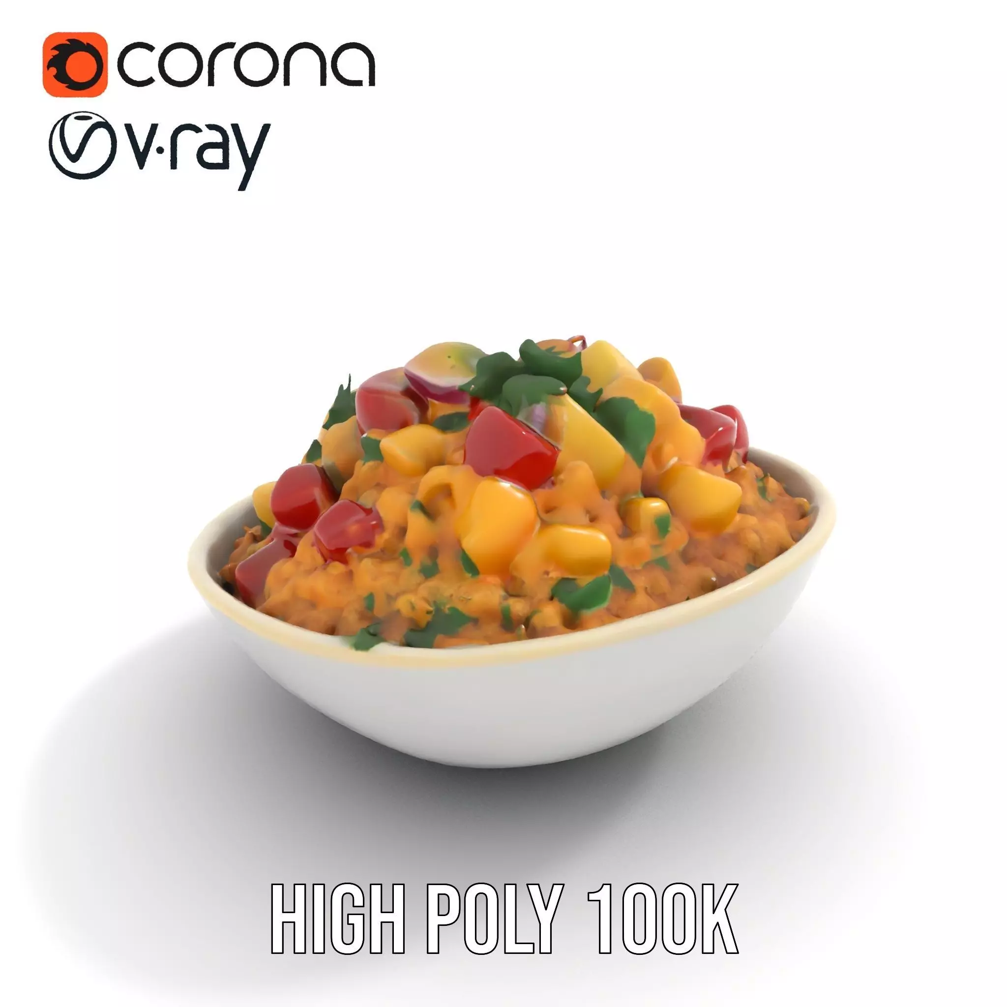 Couscous Salad Bowl model pack Low-poly 3D model_16