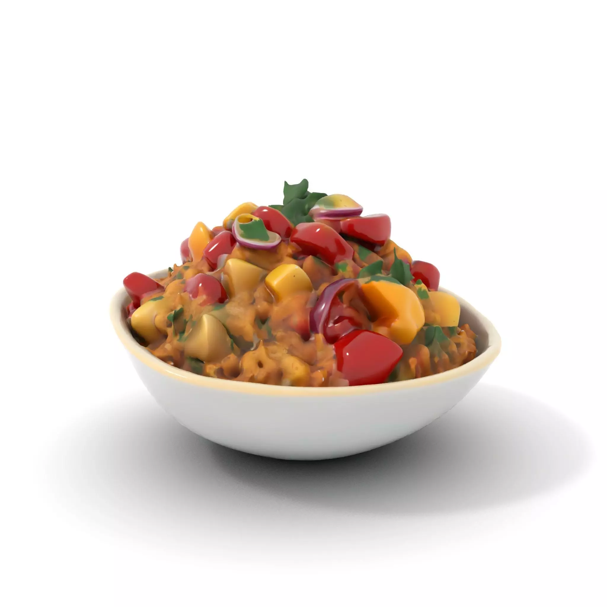 Couscous Salad Bowl model pack Low-poly 3D model_0