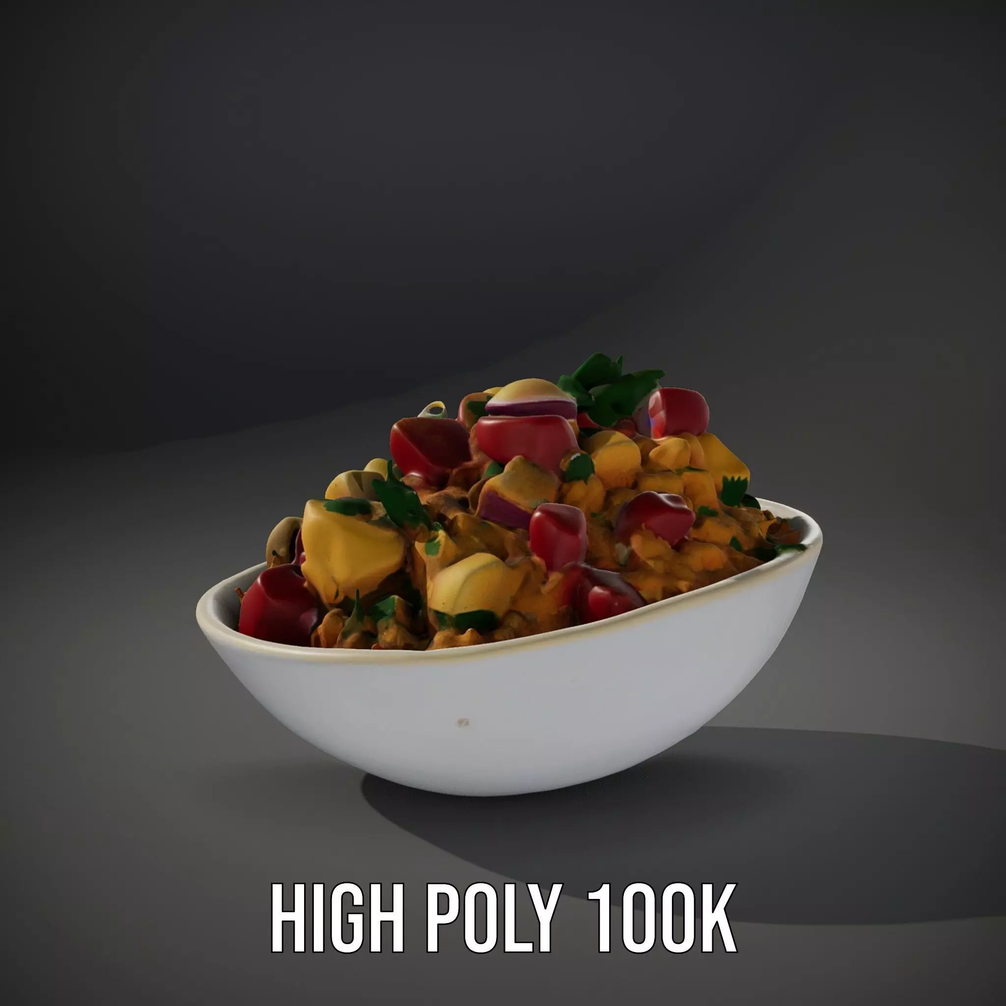 Couscous Salad Bowl model pack Low-poly 3D model_11