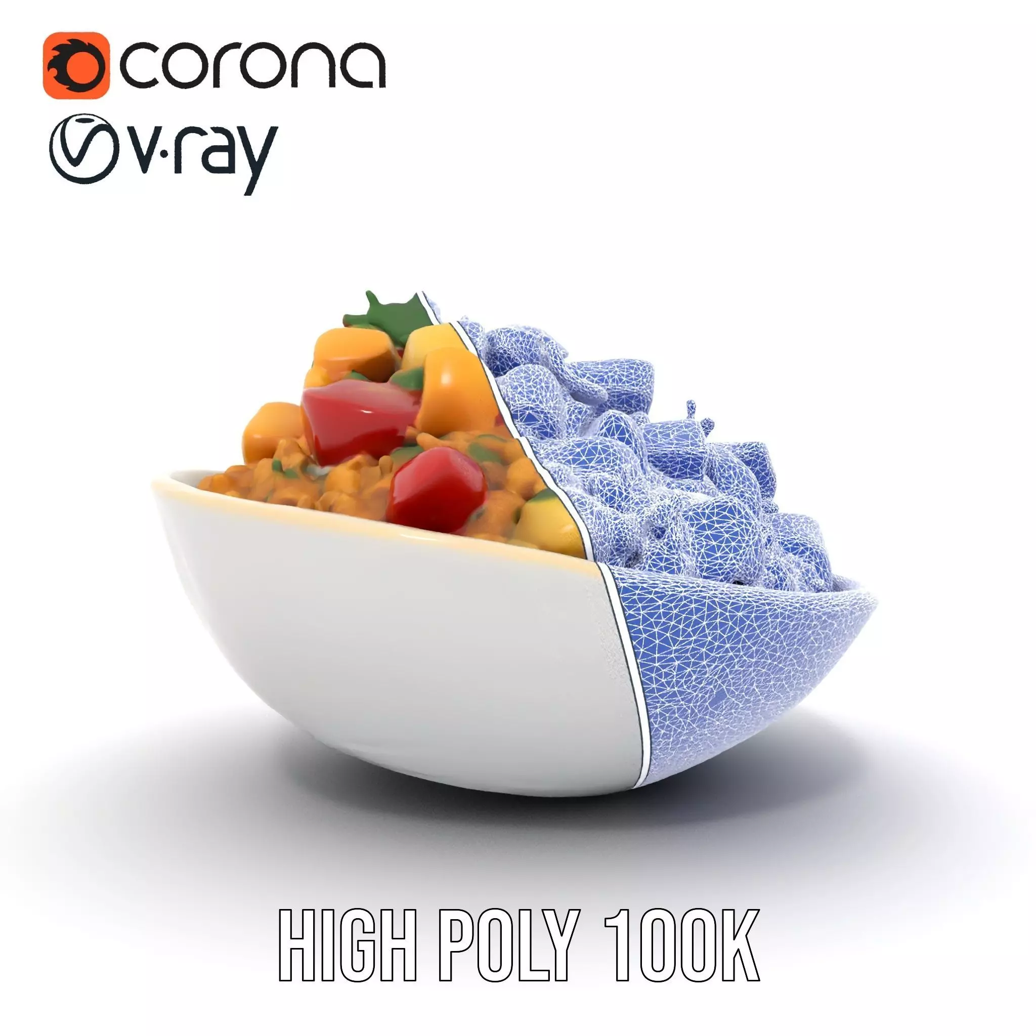 Couscous Salad Bowl model pack Low-poly 3D model_25