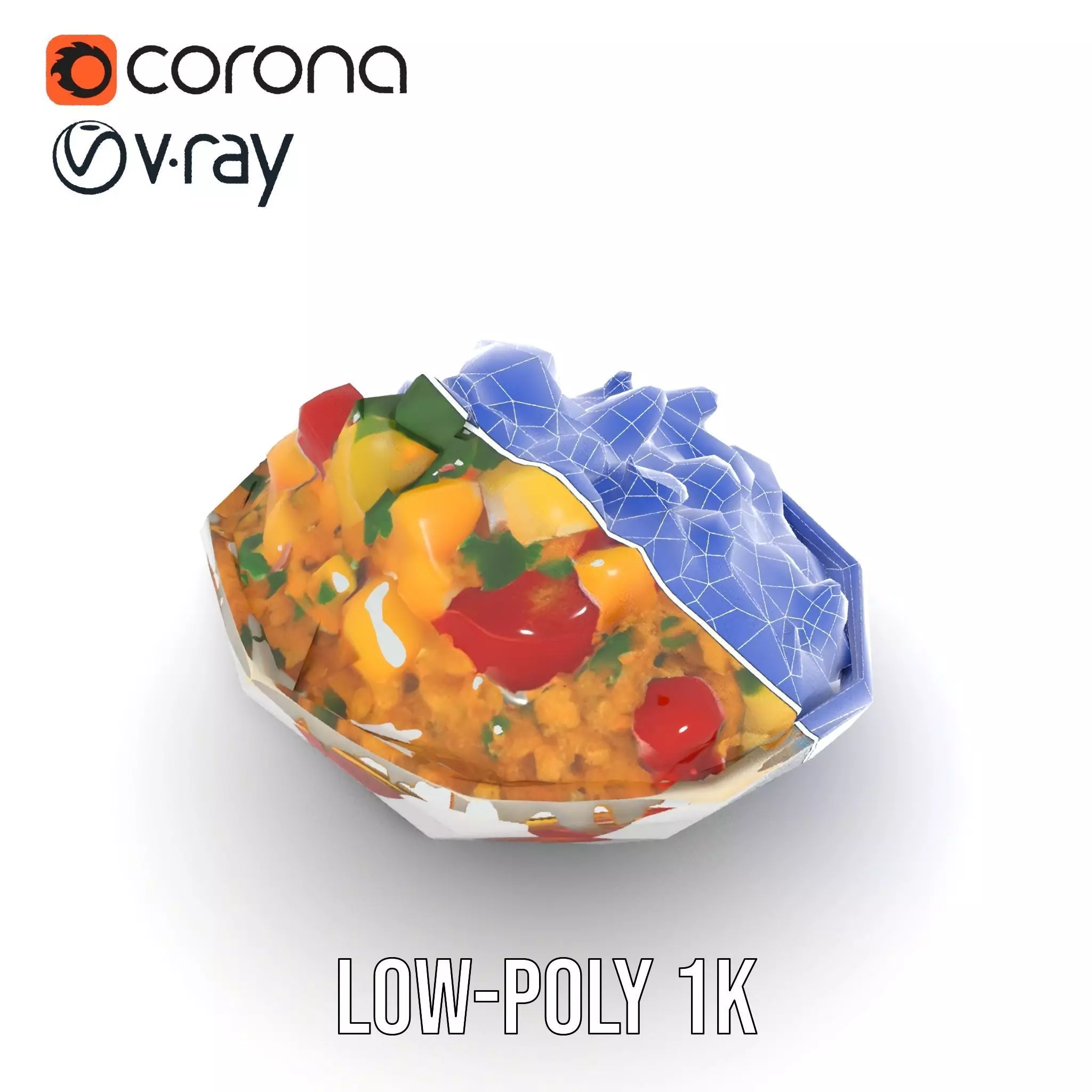 Couscous Salad Bowl model pack Low-poly 3D model_26