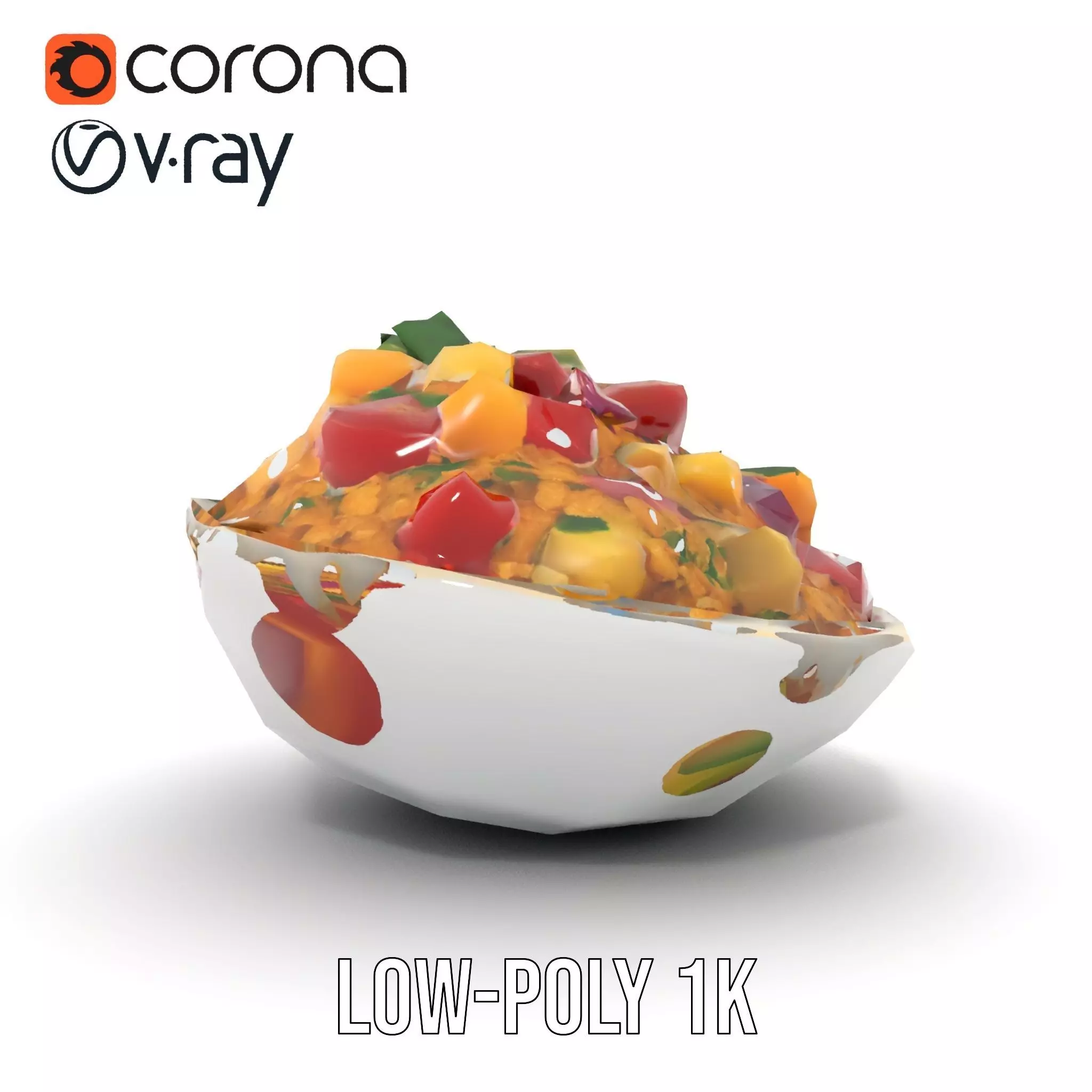 Couscous Salad Bowl model pack Low-poly 3D model_15