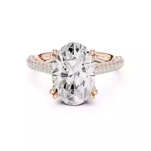 Double Claw Prong Oval Cut Diamond Engagement Ring 3DM STL Video