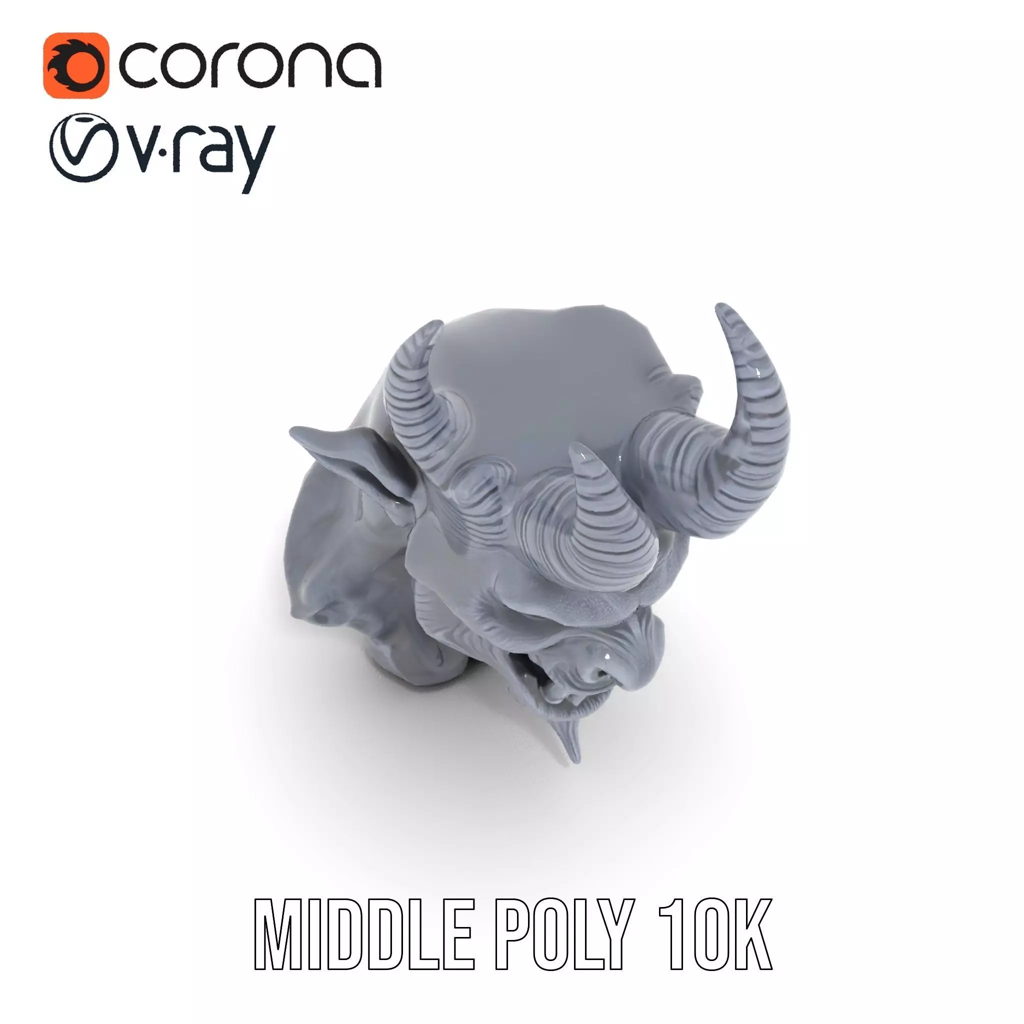 Dark Demon Head model pack Low-poly 3D model_11