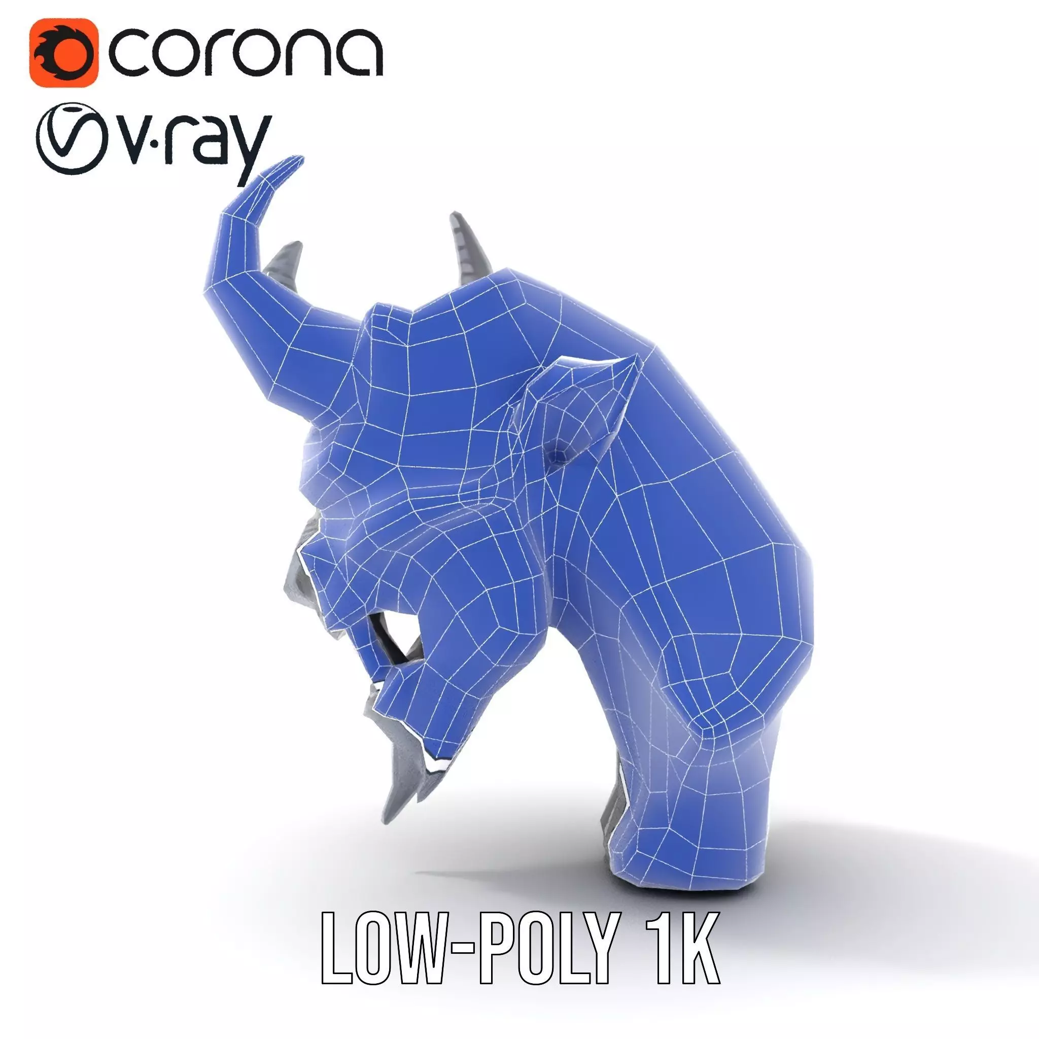 Dark Demon Head model pack Low-poly 3D model_19