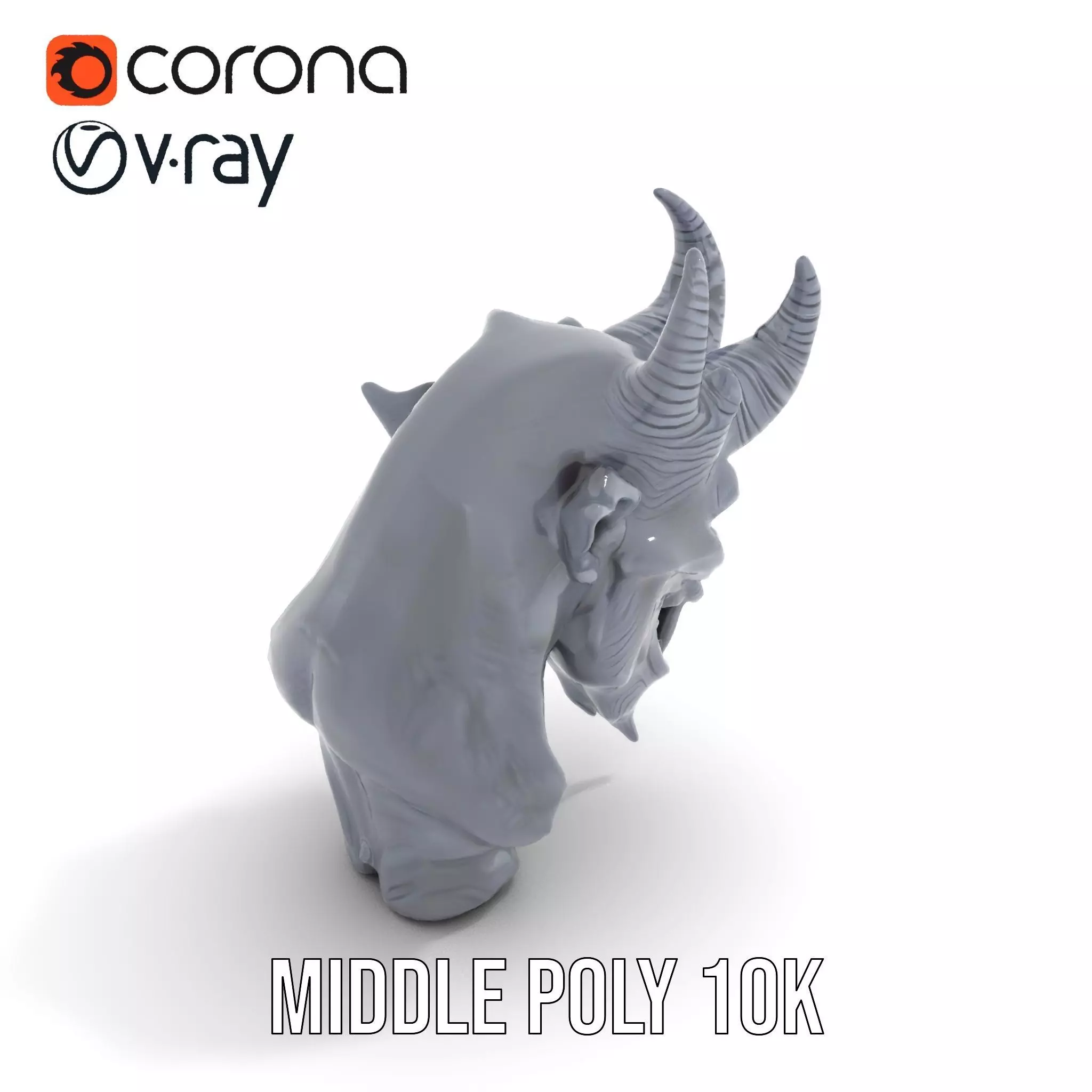 Dark Demon Head model pack Low-poly 3D model_21