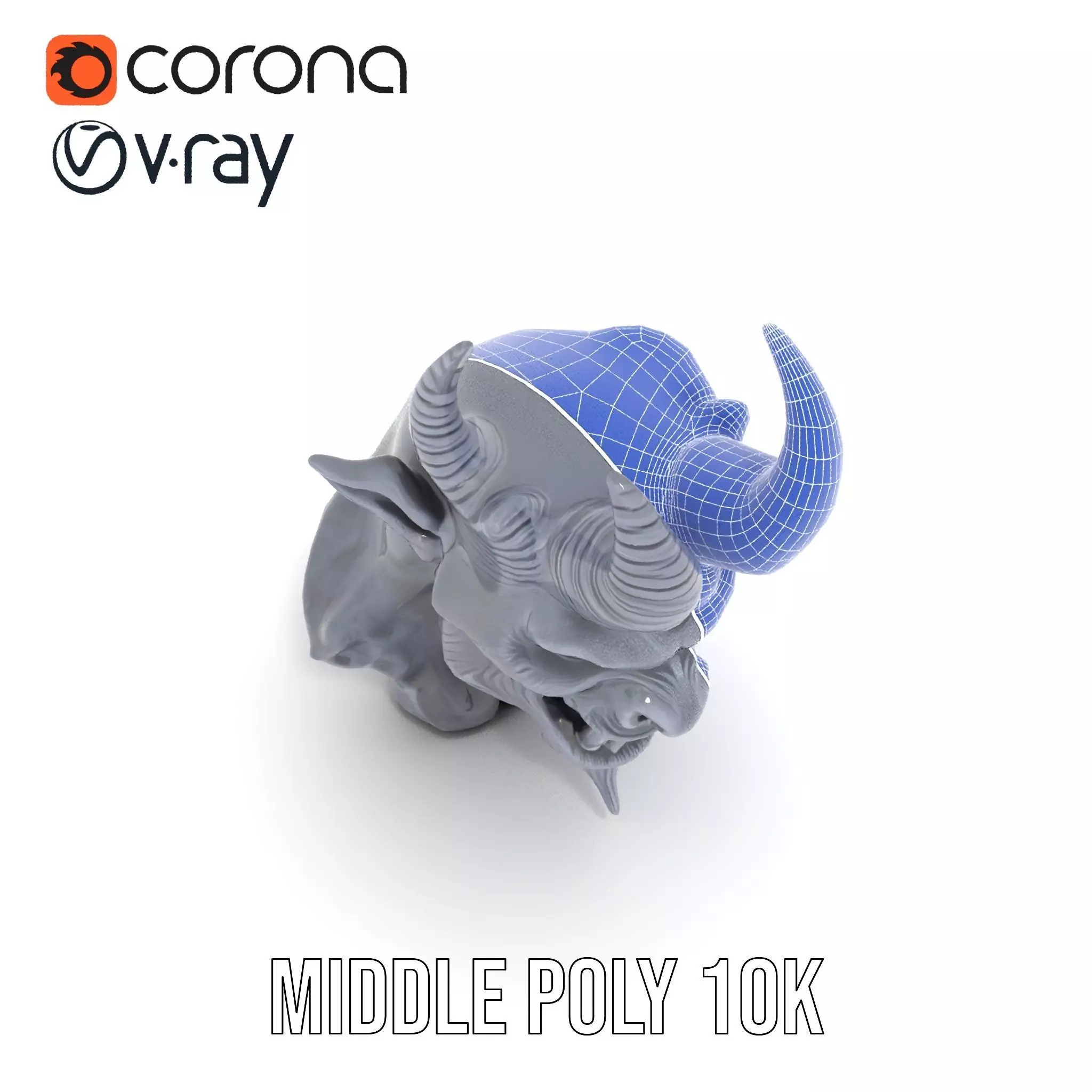 Dark Demon Head model pack Low-poly 3D model_5