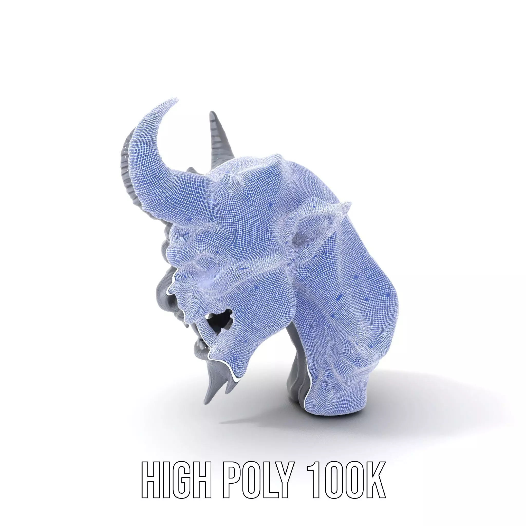 Dark Demon Head model pack Low-poly 3D model_4