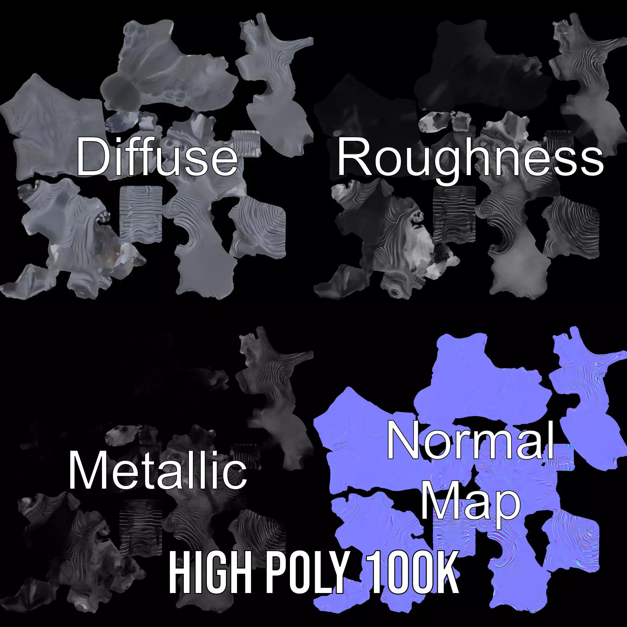 Dark Demon Head model pack Low-poly 3D model_3