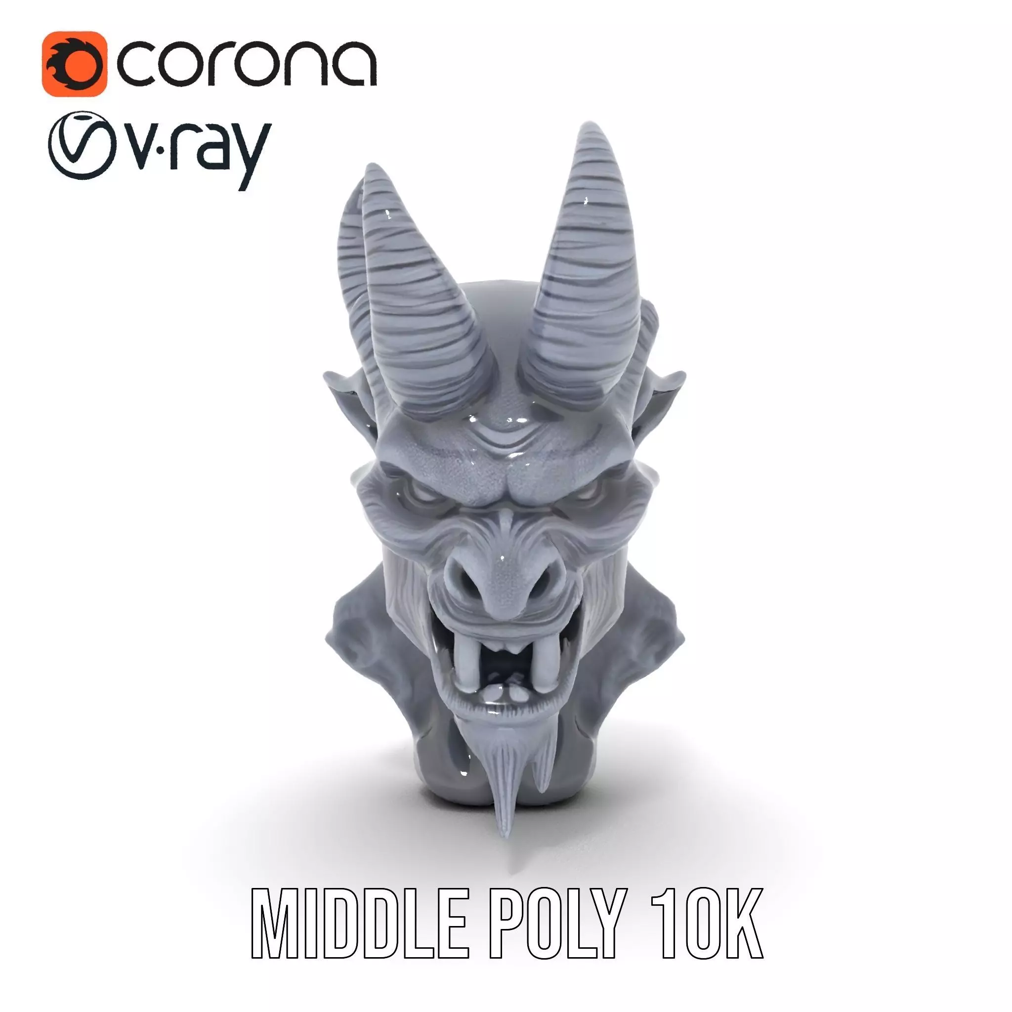 Dark Demon Head model pack Low-poly 3D model_27