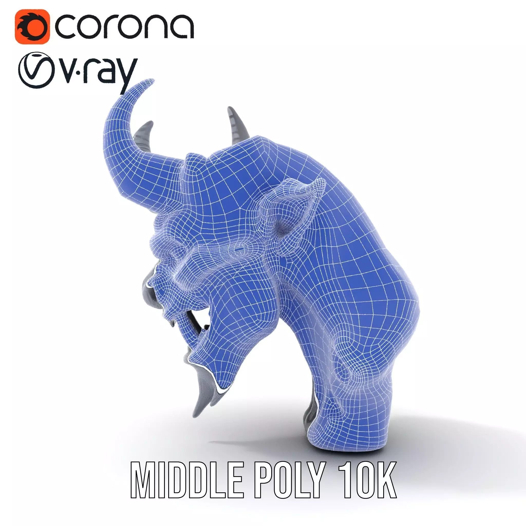 Dark Demon Head model pack Low-poly 3D model_24