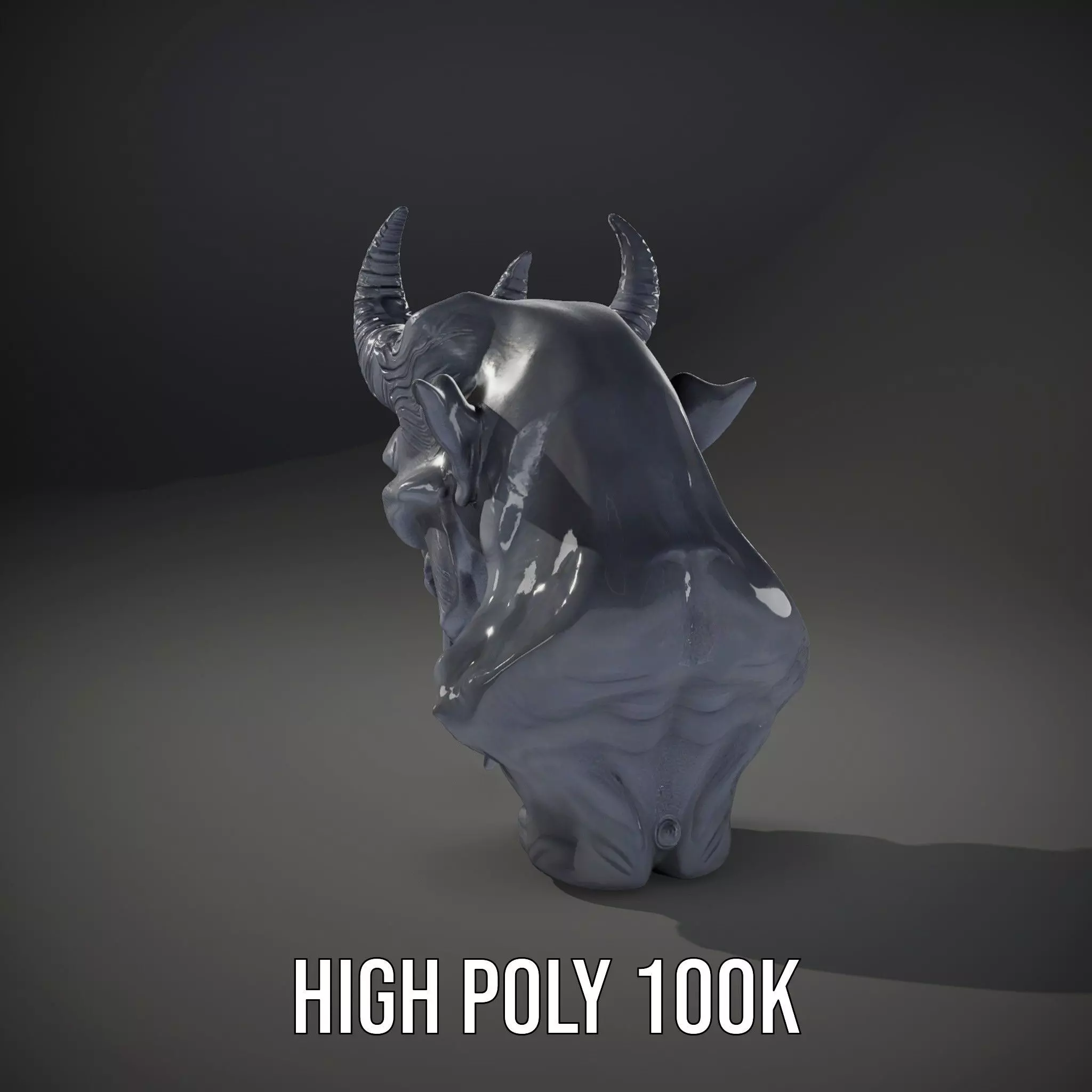 Dark Demon Head model pack Low-poly 3D model_10