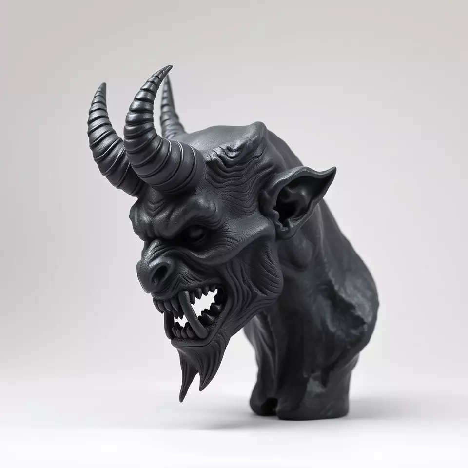 Dark Demon Head model pack Low-poly 3D model_2