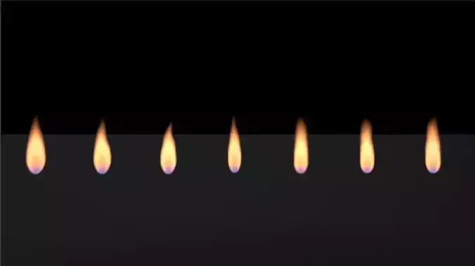 Candle Flame set 01 3D model
