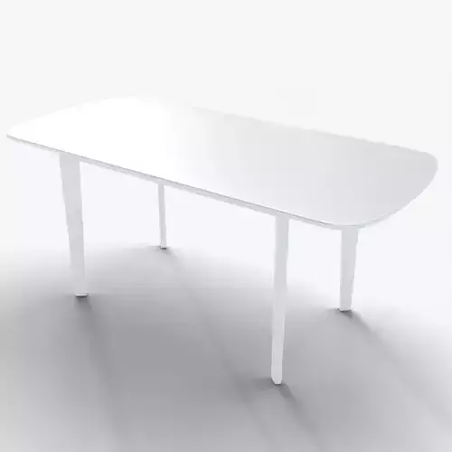 Realistic Rectangular White Dining Table 3D Asset