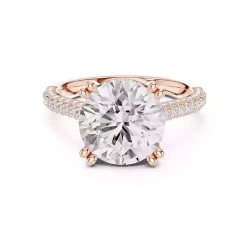 Double Claw Prong Round Diamond Engagement Ring 3DM STL Video