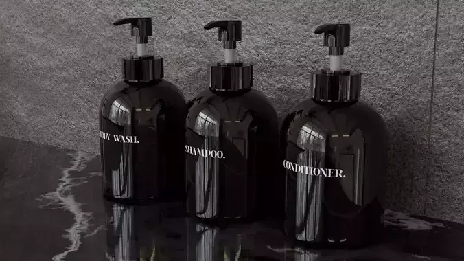 Pump Bottle Body Wash Shampoo Conditioner 3D model