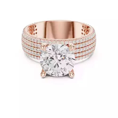 Five Round Cut Row Shank Round Diamond Wedding Ring File Video